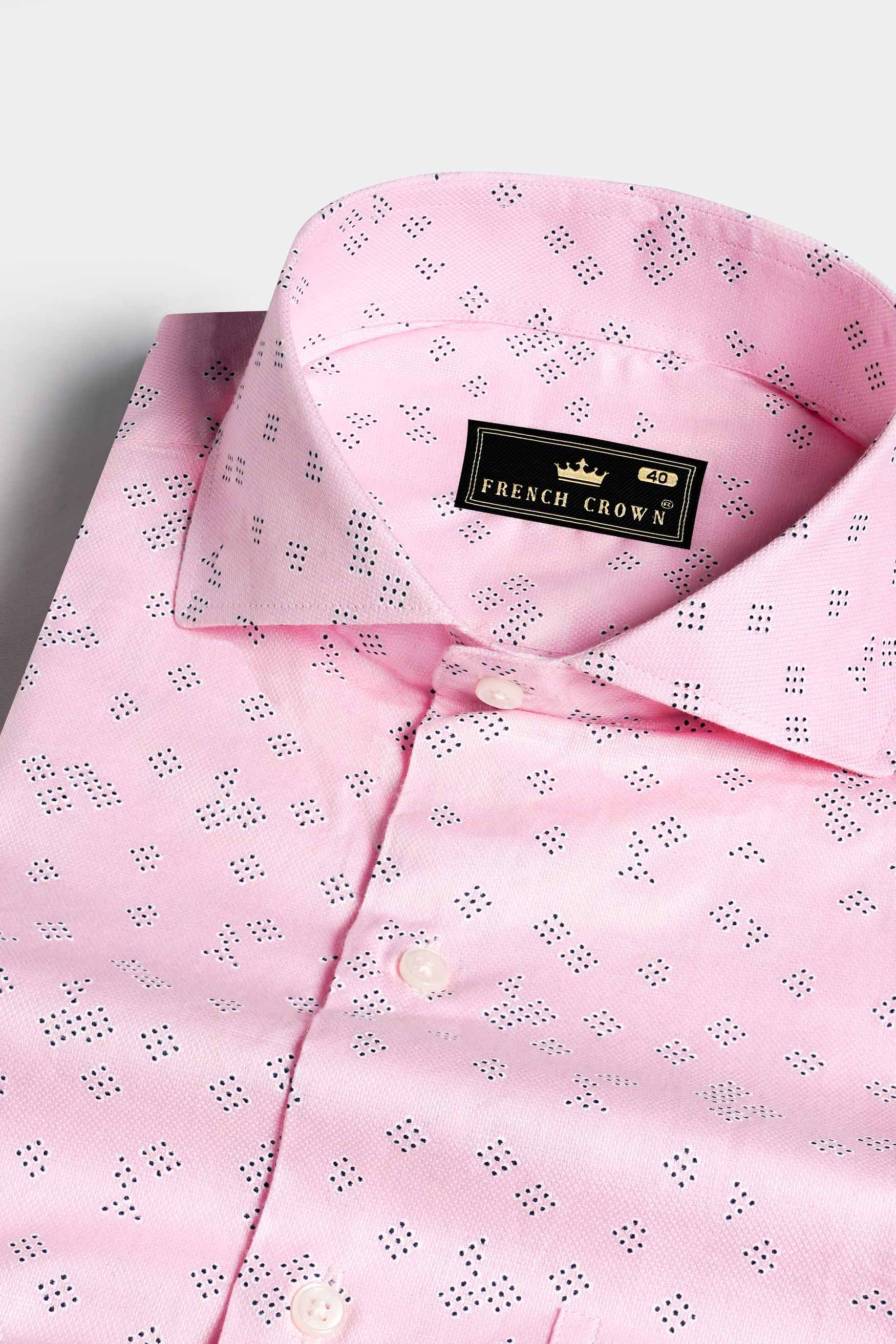 Kawaii Pink Dobby Textured Premium Giza Cotton Shirt