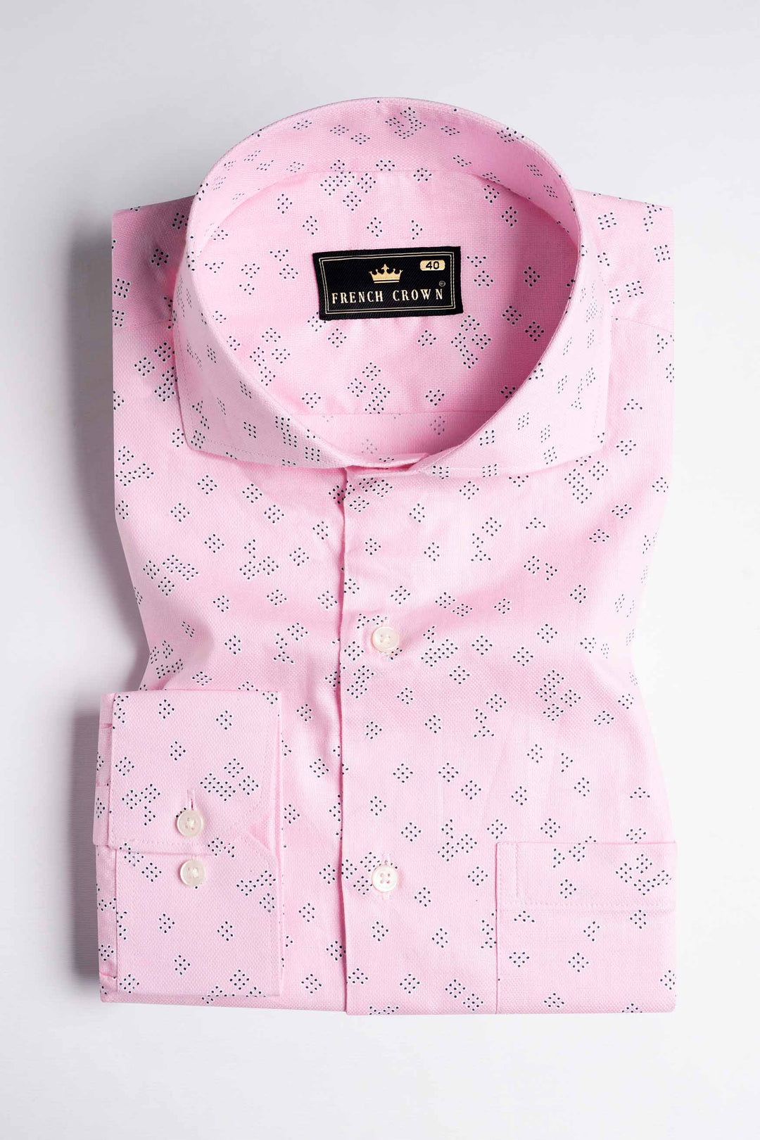 KAWAII PINK DOBBY TEXTURED PREMIUM GIZA COTTON SHIRT