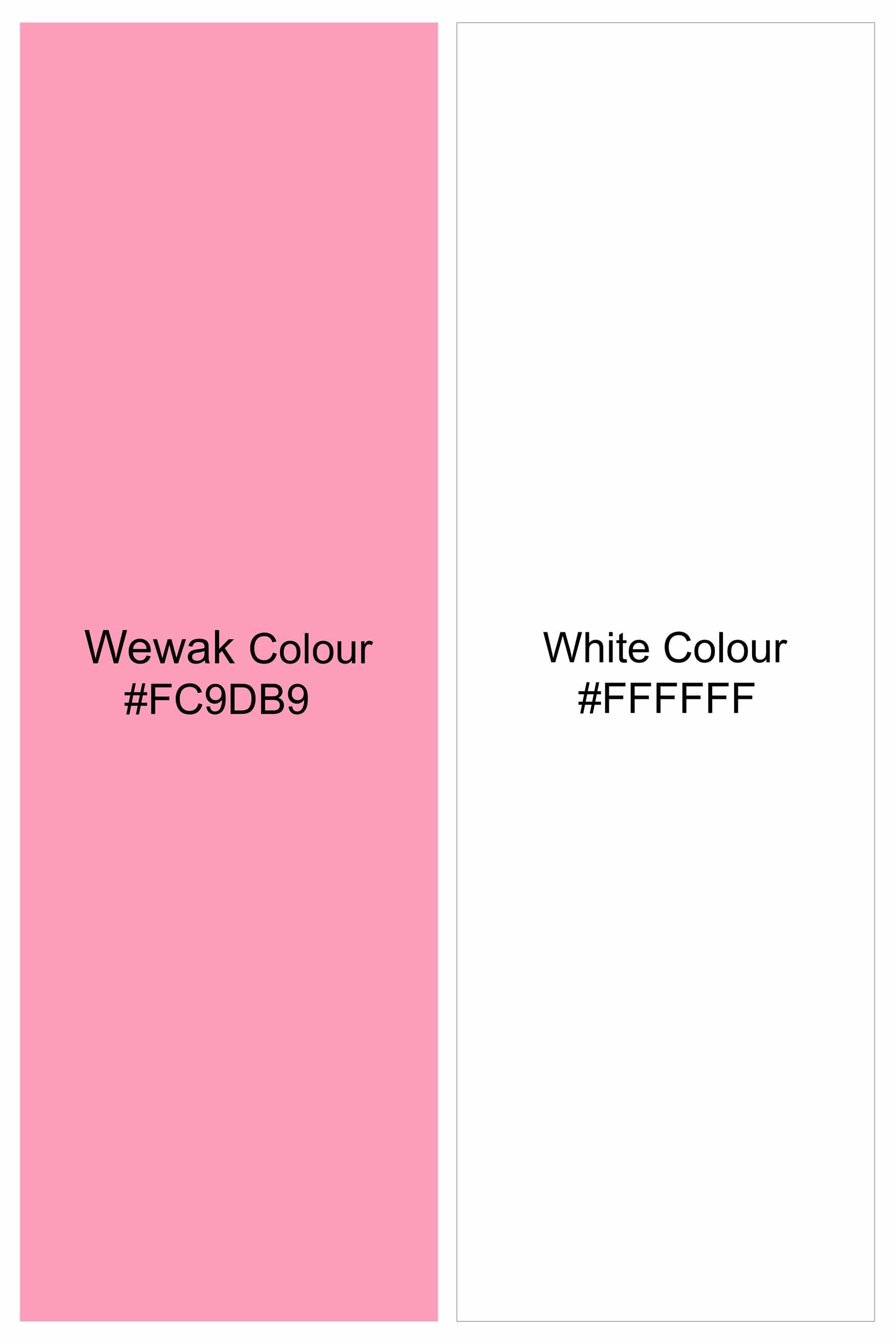 Wewak Pink and Bright White Leaves Printed Premium Tencel Shirt 11410-38, 11410-H-38, 11410-39, 11410-H-39, 11410-40, 11410-H-40, 11410-42, 11410-H-42, 11410-44, 11410-H-44, 11410-46, 11410-H-46, 11410-48, 11410-H-48, 11410-50, 11410-H-50, 11410-52, 11410-H-52