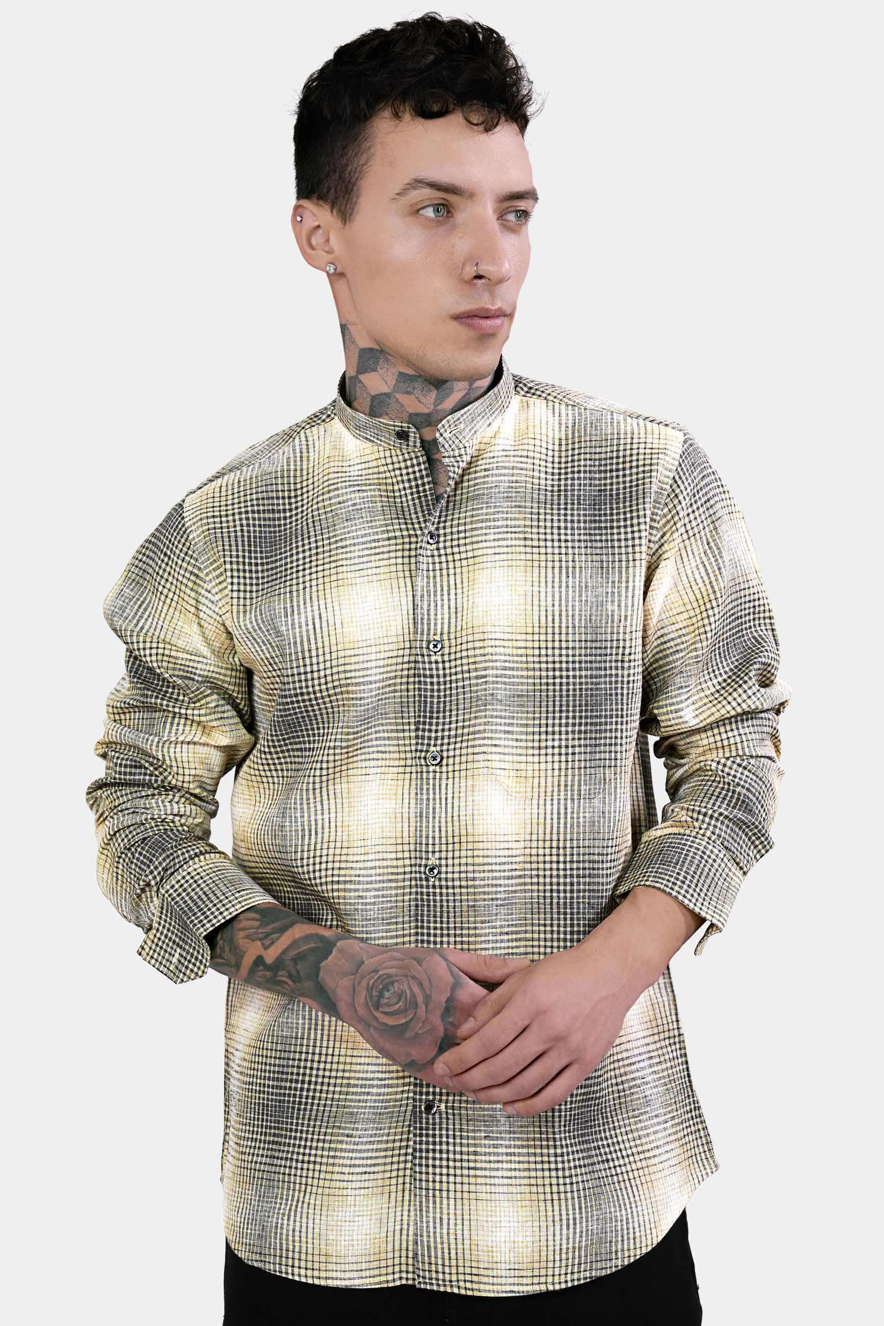 Chalky Brown and White Checkered Luxurious Linen Shirt 11411-M-BLK-38, 11411-M-BLK-H-38, 11411-M-BLK-39, 11411-M-BLK-H-39, 11411-M-BLK-40, 11411-M-BLK-H-40, 11411-M-BLK-42, 11411-M-BLK-H-42, 11411-M-BLK-44, 11411-M-BLK-H-44, 11411-M-BLK-46, 11411-M-BLK-H-46, 11411-M-BLK-48, 11411-M-BLK-H-48, 11411-M-BLK-50, 11411-M-BLK-H-50, 11411-M-BLK-52, 11411-M-BLK-H-52