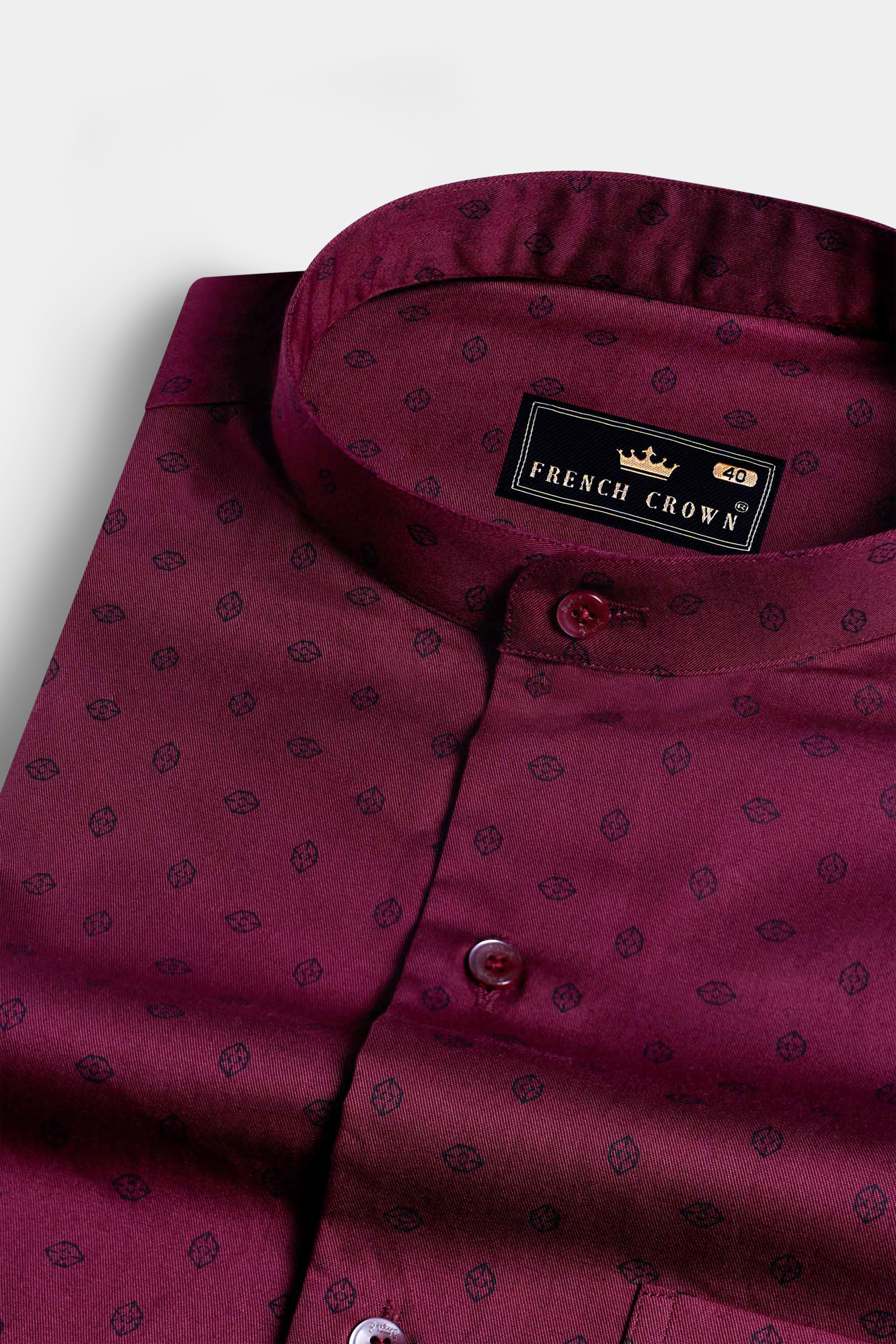 Bordeaux Wine Printed Royal Oxford Shirt