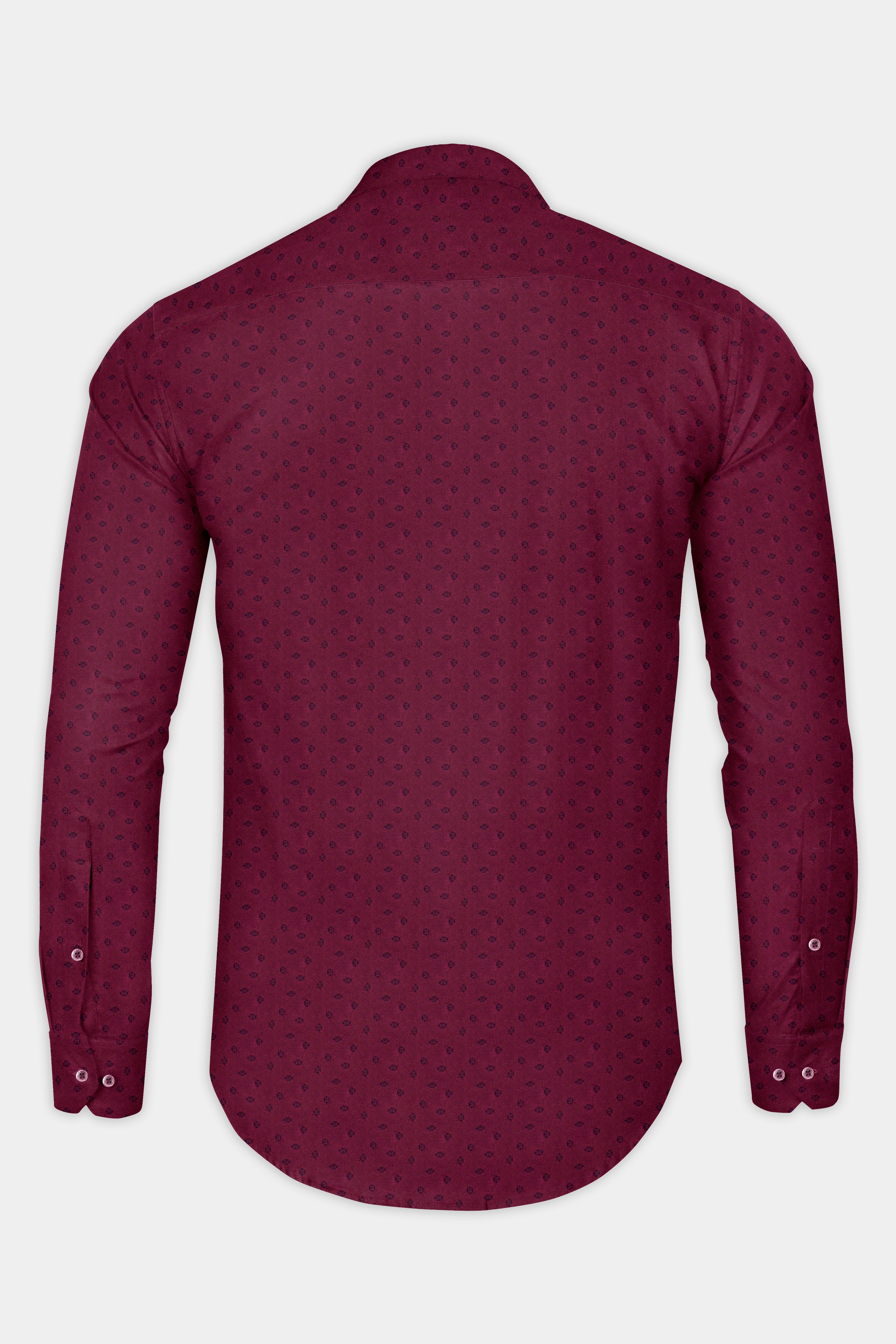 Bordeaux Wine Printed Royal Oxford Shirt