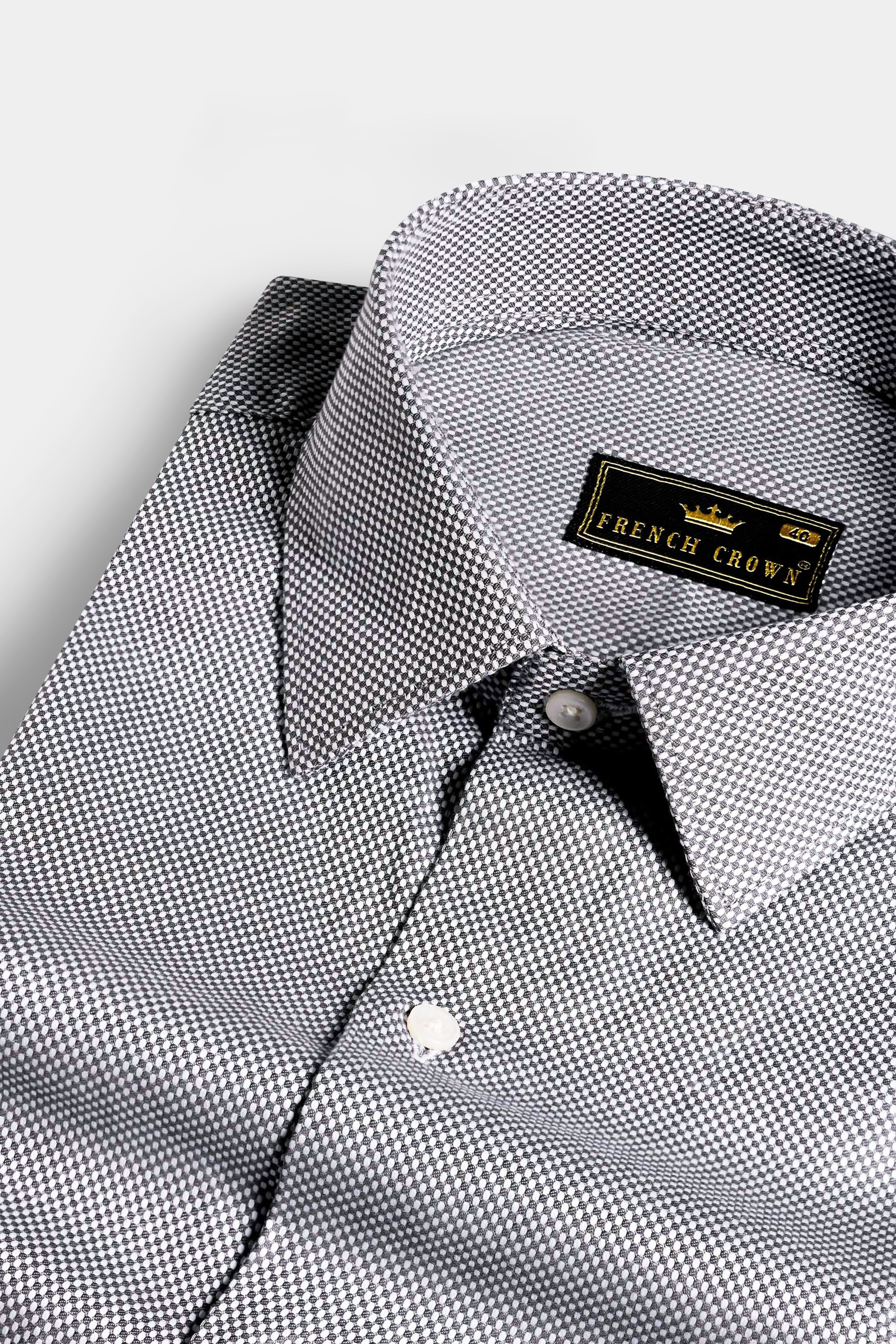 Nevada Gray Dobby Textured Premium Giza Cotton Shirt