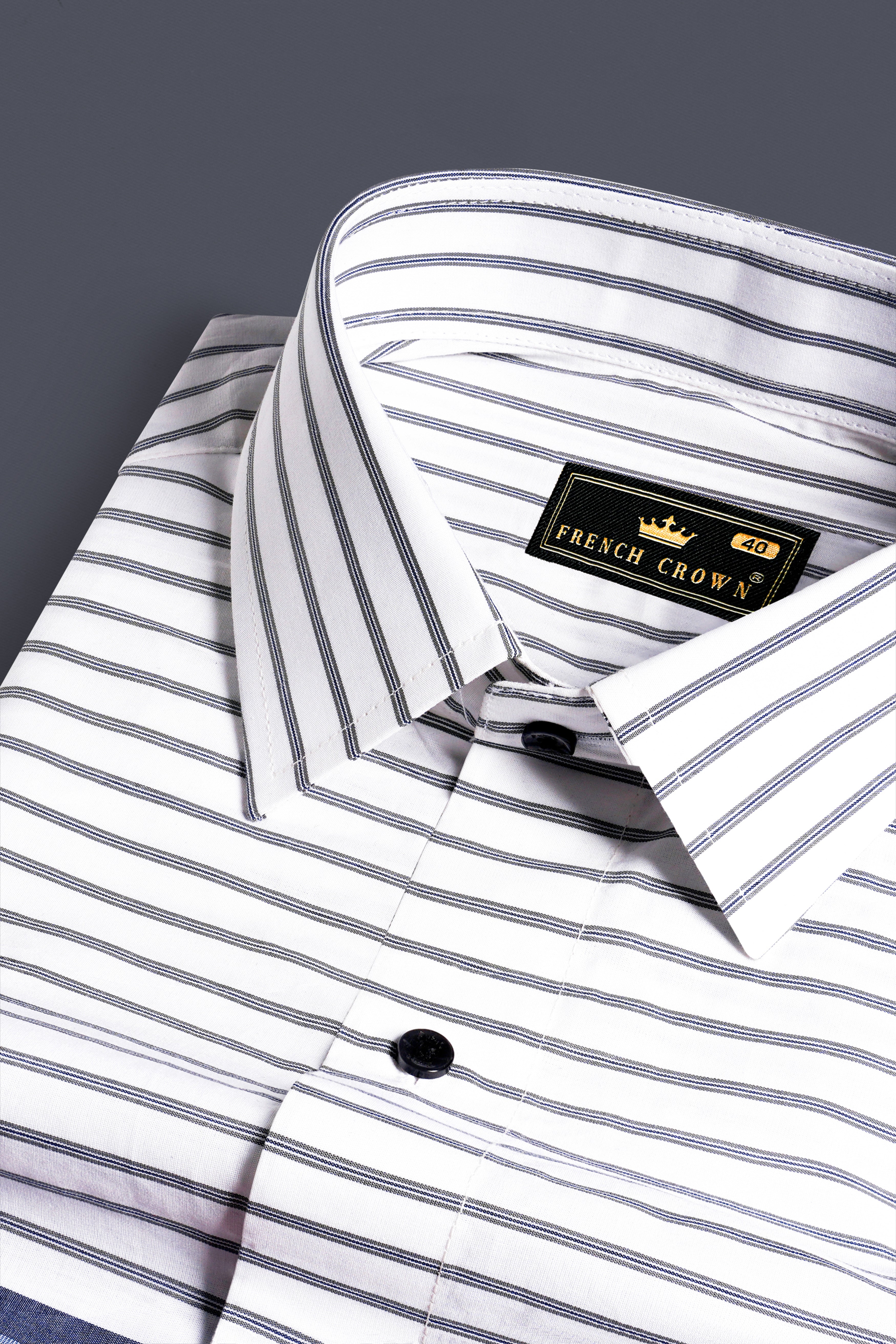 Bright White and Cadmium Red Multicolour Striped Premium Cotton Shirt