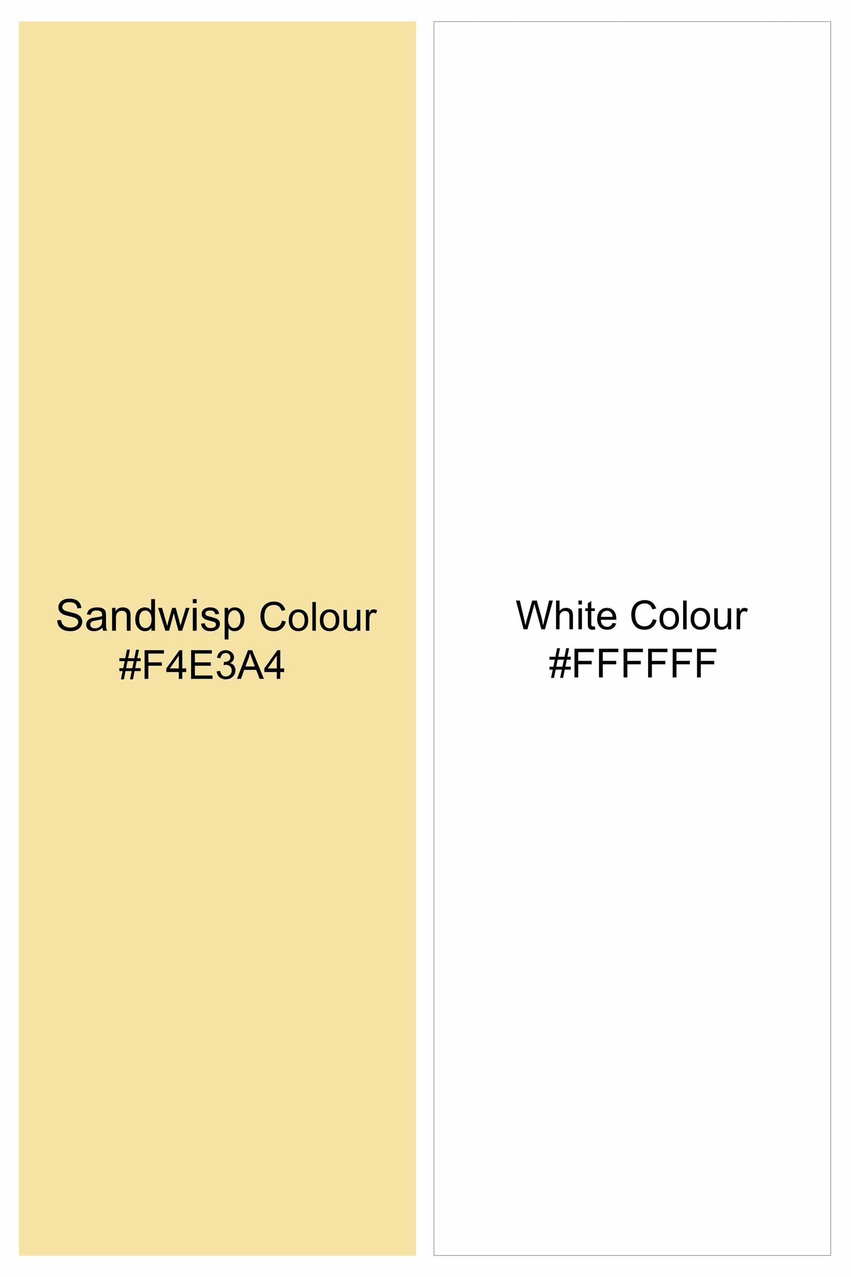 Sandwisp Yellow and White Printed Subtle Sheen Super Soft Premium Cotton Shirt 11455-38, 11455-H-38, 11455-39, 11455-H-39, 11455-40, 11455-H-40, 11455-42, 11455-H-42, 11455-44, 11455-H-44, 11455-46, 11455-H-46, 11455-48, 11455-H-48, 11455-50, 11455-H-50, 11455-52, 11455-H-52