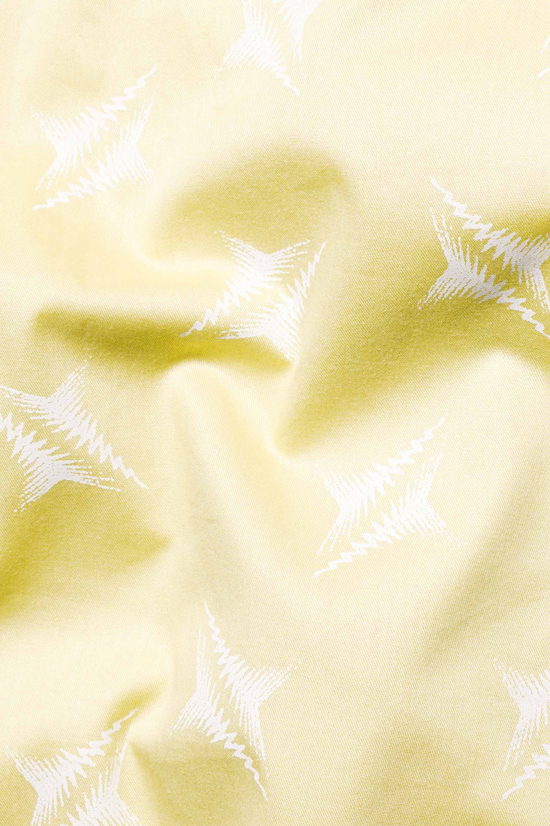 Sandwisp Yellow and White Printed Subtle Sheen Super Soft Premium Cotton Shirt 11455-38, 11455-H-38, 11455-39, 11455-H-39, 11455-40, 11455-H-40, 11455-42, 11455-H-42, 11455-44, 11455-H-44, 11455-46, 11455-H-46, 11455-48, 11455-H-48, 11455-50, 11455-H-50, 11455-52, 11455-H-52