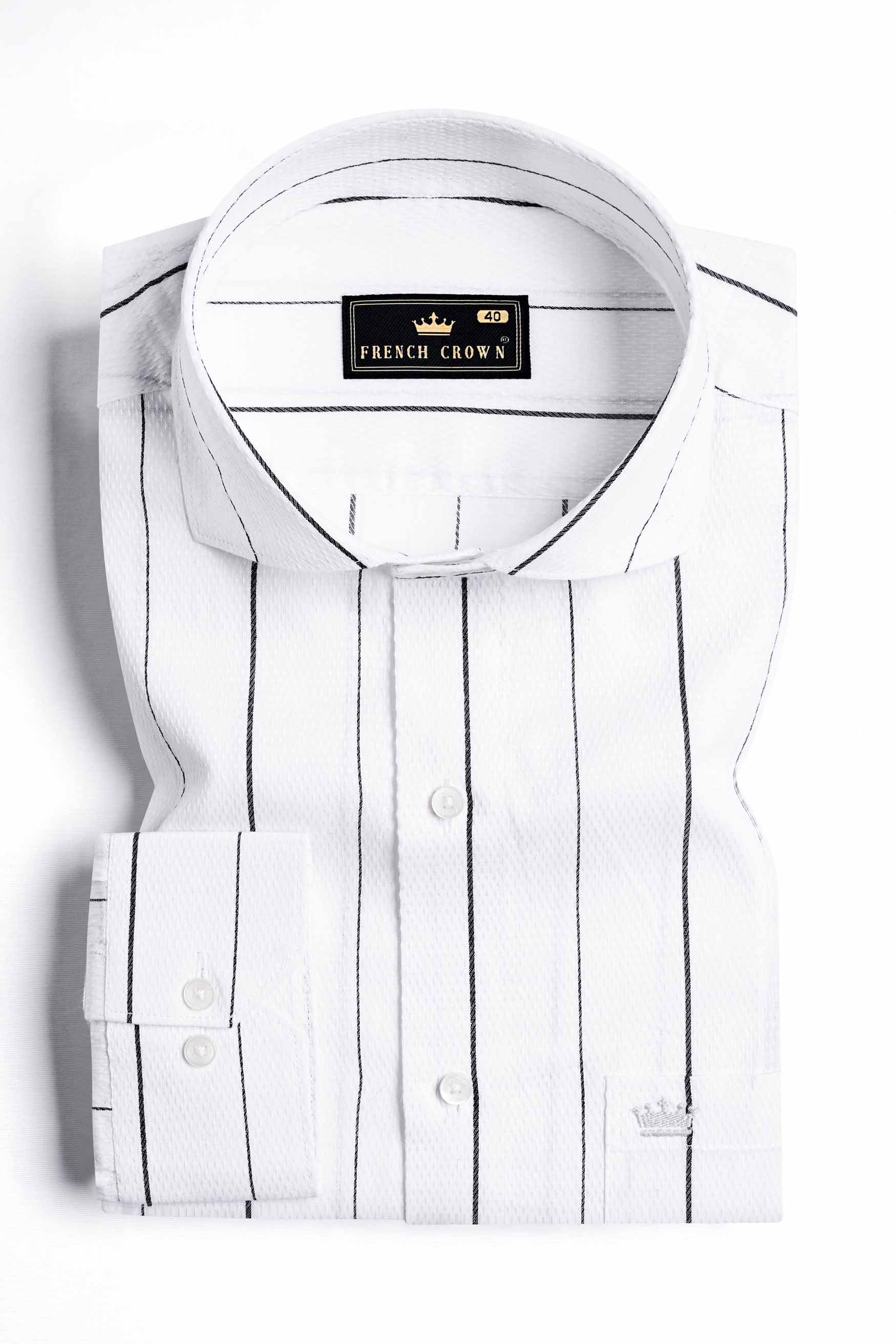 Bright White and Black Striped Dobby Textured Premium Giza Cotton Shirt 11490-CA-38, 11490-CA-H-38, 11490-CA-39, 11490-CA-H-39, 11490-CA-40, 11490-CA-H-40, 11490-CA-42, 11490-CA-H-42, 11490-CA-44, 11490-CA-H-44, 11490-CA-46, 11490-CA-H-46, 11490-CA-48, 11490-CA-H-48, 11490-CA-50, 11490-CA-H-50, 11490-CA-52, 11490-CA-H-52