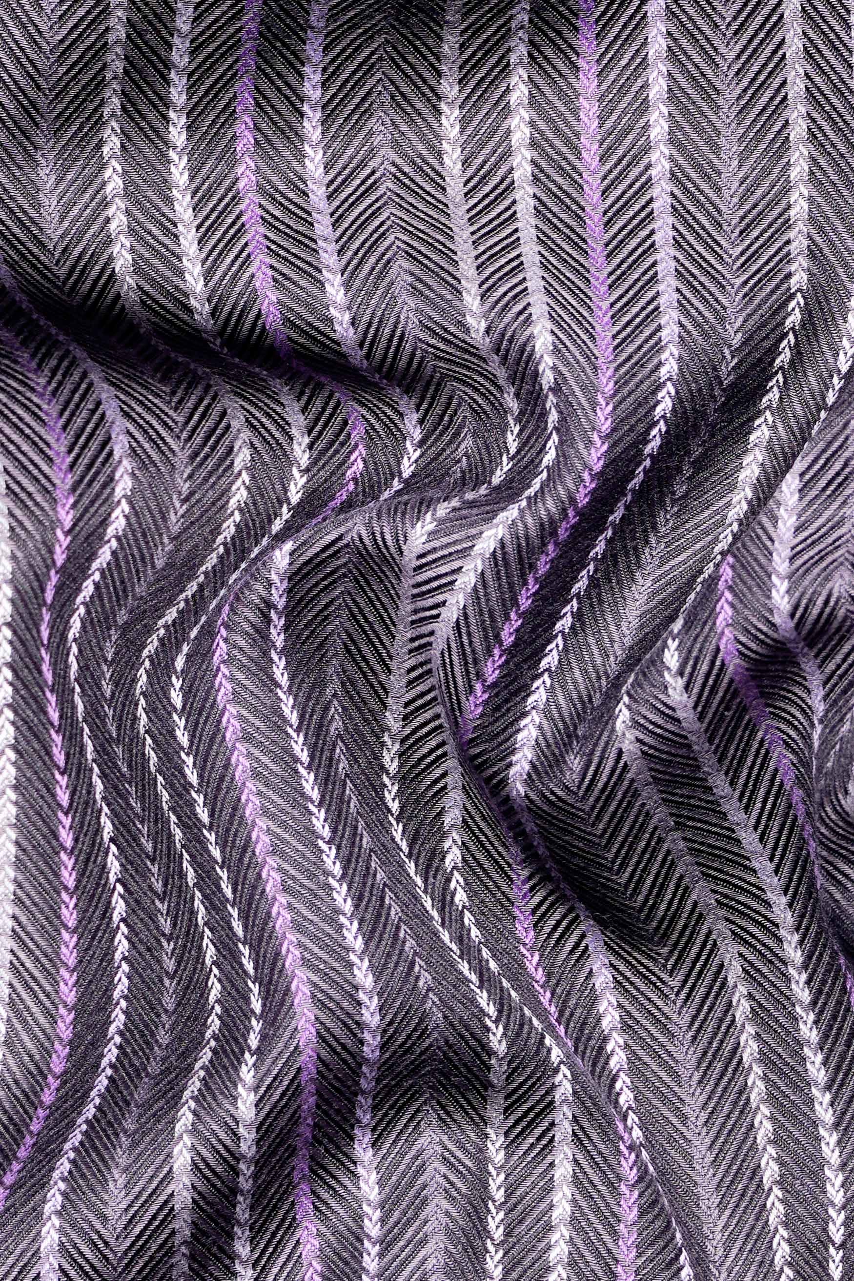 Scarpa Flow Purple Multicolour Striped Dobby Textured Premium Giza Cotton Shirt
