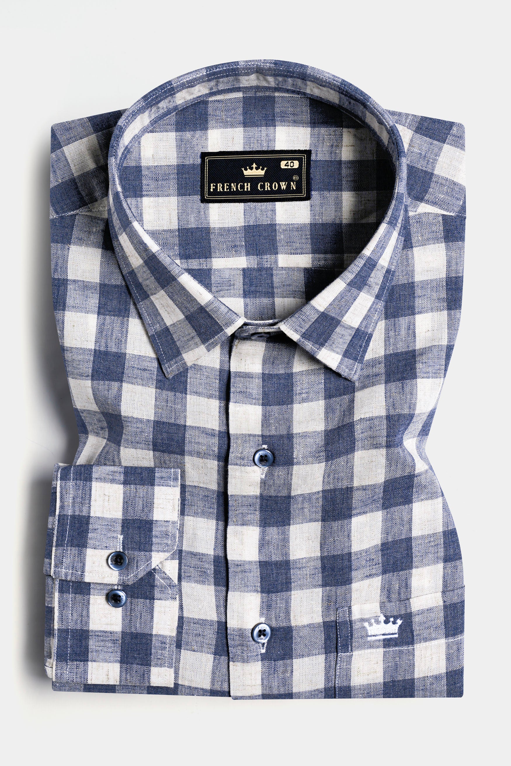 Bright White and Cadet Blue Plaid Luxurious Linen Shirt 11682-BLE-38, 11682-BLE-H-38, 11682-BLE-39, 11682-BLE-H-39, 11682-BLE-40, 11682-BLE-H-40, 11682-BLE-42, 11682-BLE-H-42, 11682-BLE-44, 11682-BLE-H-44, 11682-BLE-46, 11682-BLE-H-46, 11682-BLE-48, 11682-BLE-H-48, 11682-BLE-50, 11682-BLE-H-50, 11682-BLE-52, 11682-BLE-H-52