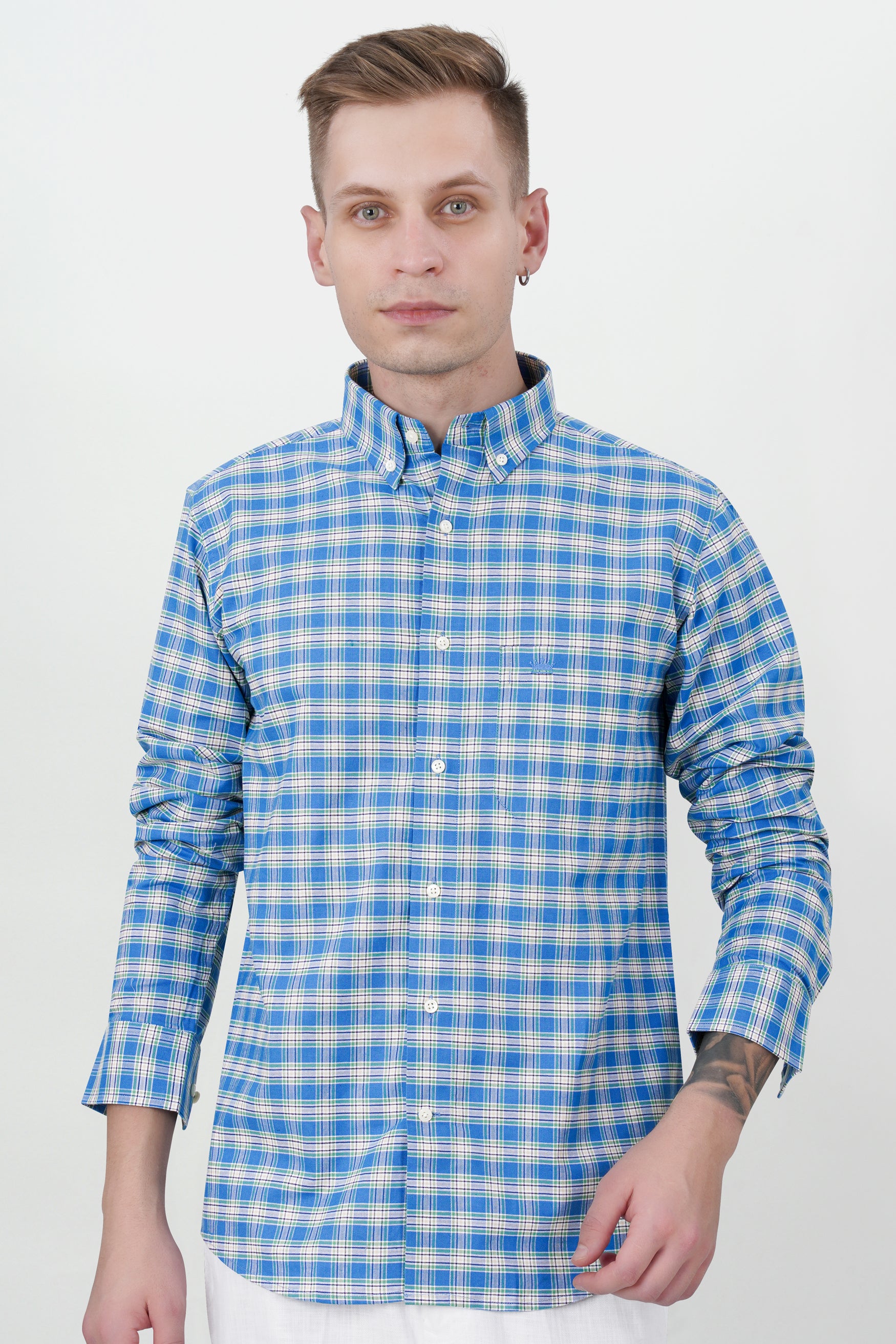 Mariner Blue and White Checkered Royal Oxford Shirt 11693-BD-38, 11693-BD-H-38, 11693-BD-39, 11693-BD-H-39, 11693-BD-40, 11693-BD-H-40, 11693-BD-42, 11693-BD-H-42, 11693-BD-44, 11693-BD-H-44, 11693-BD-46, 11693-BD-H-46, 11693-BD-48, 11693-BD-H-48, 11693-BD-50, 11693-BD-H-50, 11693-BD-52, 11693-BD-H-52