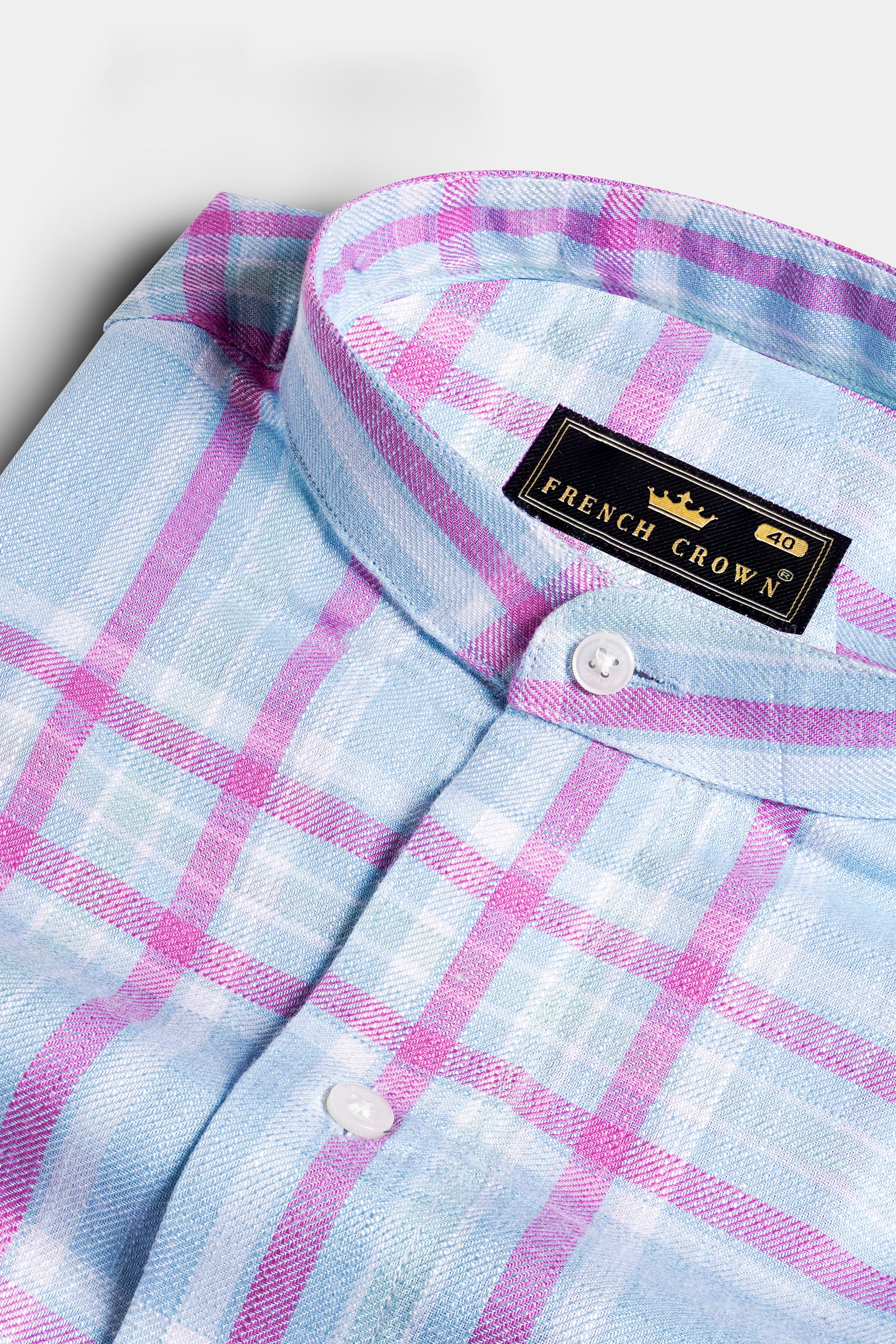 Spindle Blue and Fuchsia Pink Twill Plaid Premium Cotton Shirt 11699-M-38, 11699-M-H-38, 11699-M-39, 11699-M-H-39, 11699-M-40, 11699-M-H-40, 11699-M-42, 11699-M-H-42, 11699-M-44, 11699-M-H-44, 11699-M-46, 11699-M-H-46, 11699-M-48, 11699-M-H-48, 11699-M-50, 11699-M-H-50, 11699-M-52, 11699-M-H-52