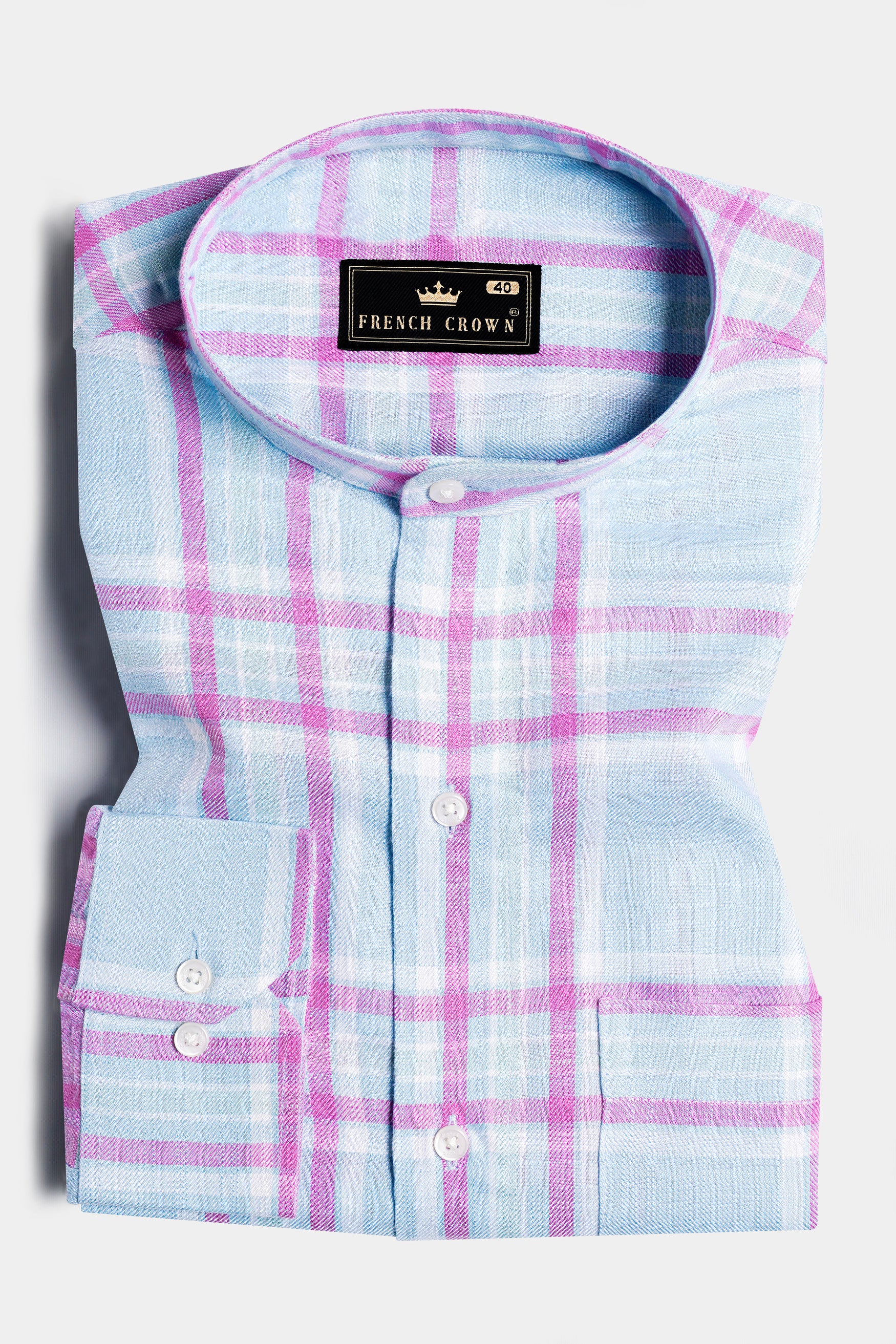 Spindle Blue and Fuchsia Pink Twill Plaid Premium Cotton Shirt 11699-M-38, 11699-M-H-38, 11699-M-39, 11699-M-H-39, 11699-M-40, 11699-M-H-40, 11699-M-42, 11699-M-H-42, 11699-M-44, 11699-M-H-44, 11699-M-46, 11699-M-H-46, 11699-M-48, 11699-M-H-48, 11699-M-50, 11699-M-H-50, 11699-M-52, 11699-M-H-52