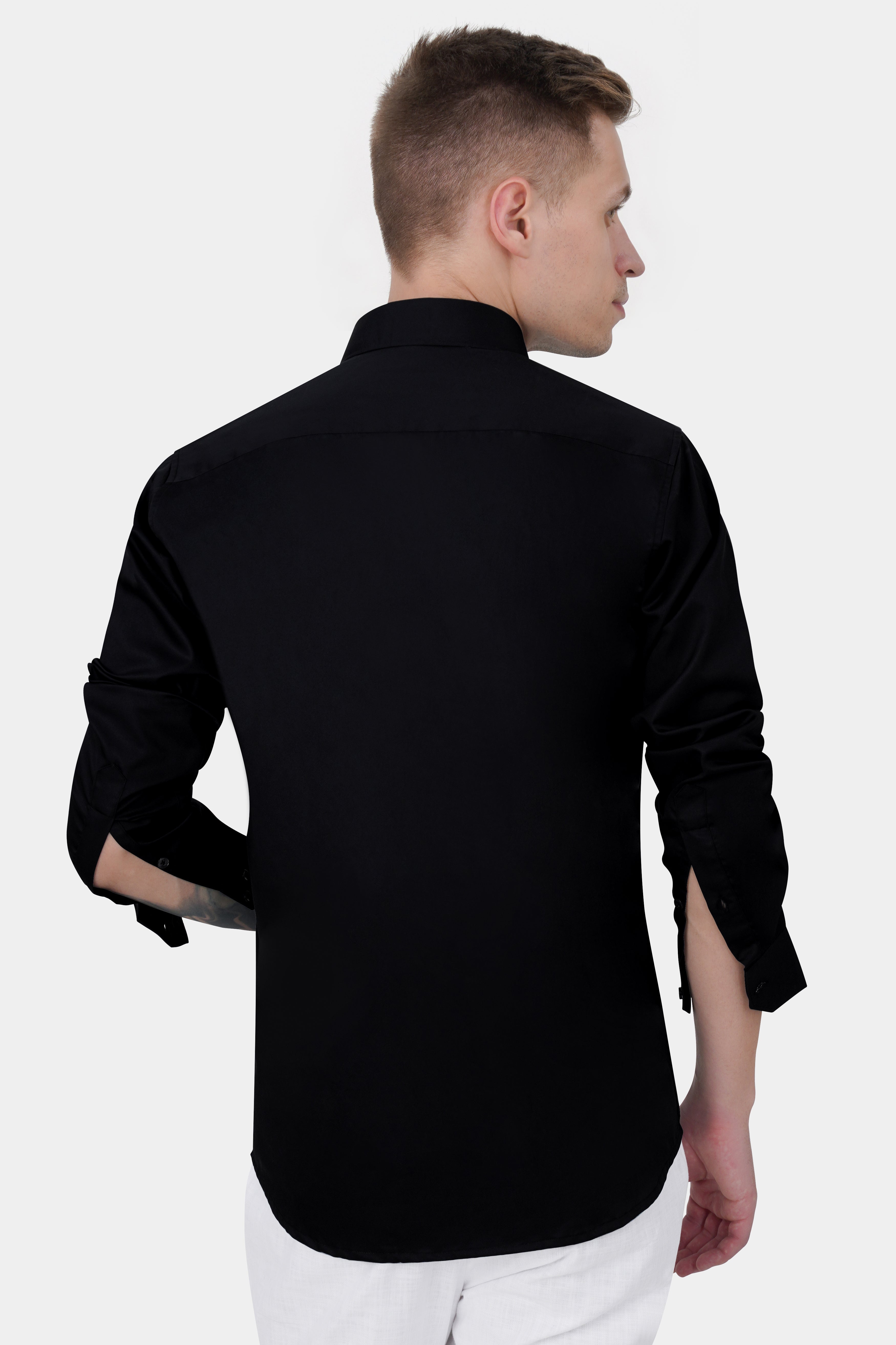 Jade Black Khatli Work Super Soft Premium Cotton Designer Shirt