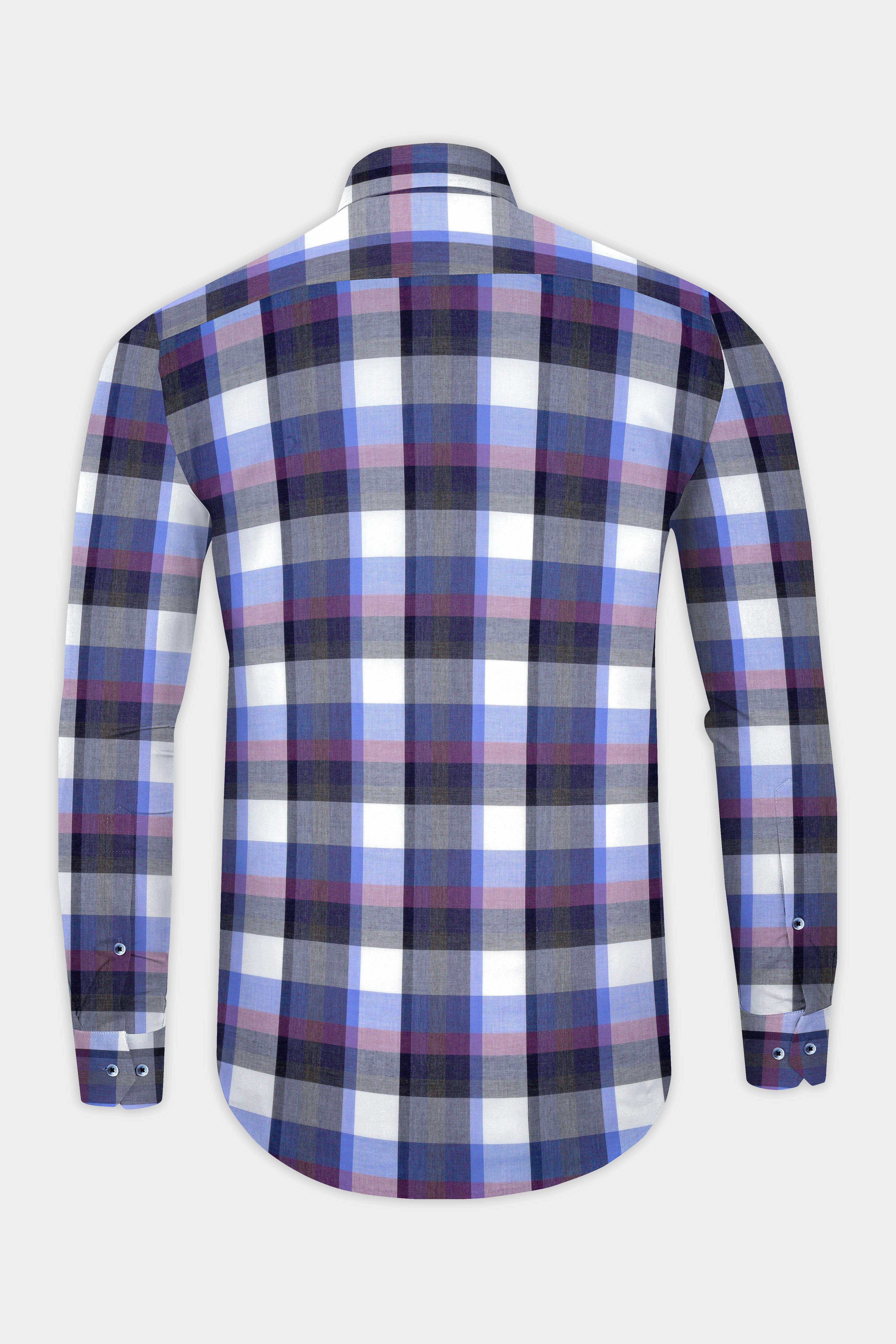 Comet Gray and White Plaid Premium Cotton Shirt