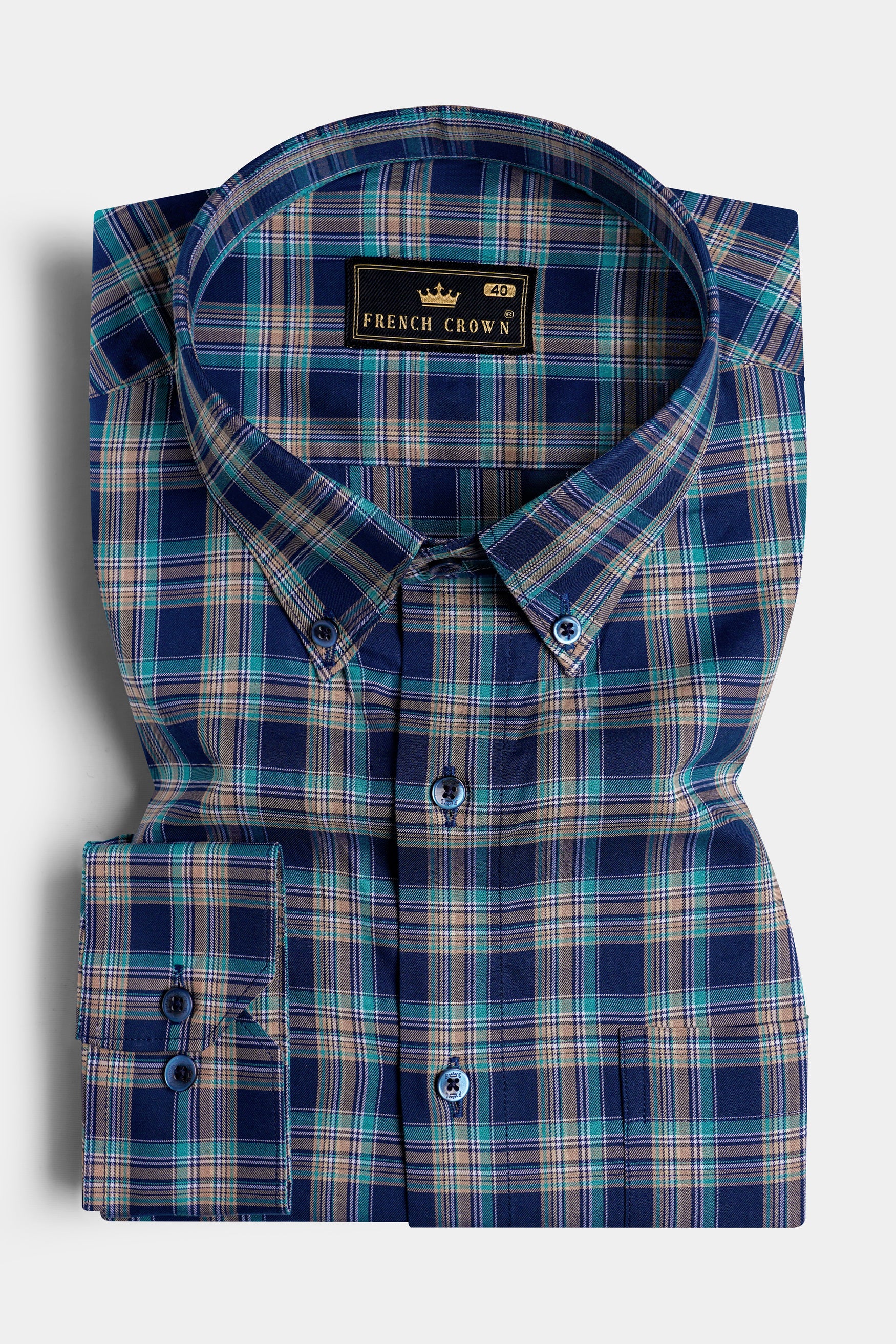 Midnight Blue and Pharlap Brown Twill Plaid Premium Cotton Shirt 11746-BD-BLE-38, 11746-BD-BLE-H-38, 11746-BD-BLE-39, 11746-BD-BLE-H-39, 11746-BD-BLE-40, 11746-BD-BLE-H-40, 11746-BD-BLE-42, 11746-BD-BLE-H-42, 11746-BD-BLE-44, 11746-BD-BLE-H-44, 11746-BD-BLE-46, 11746-BD-BLE-H-46, 11746-BD-BLE-48, 11746-BD-BLE-H-48, 11746-BD-BLE-50, 11746-BD-BLE-H-50, 11746-BD-BLE-52, 11746-BD-BLE-H-52