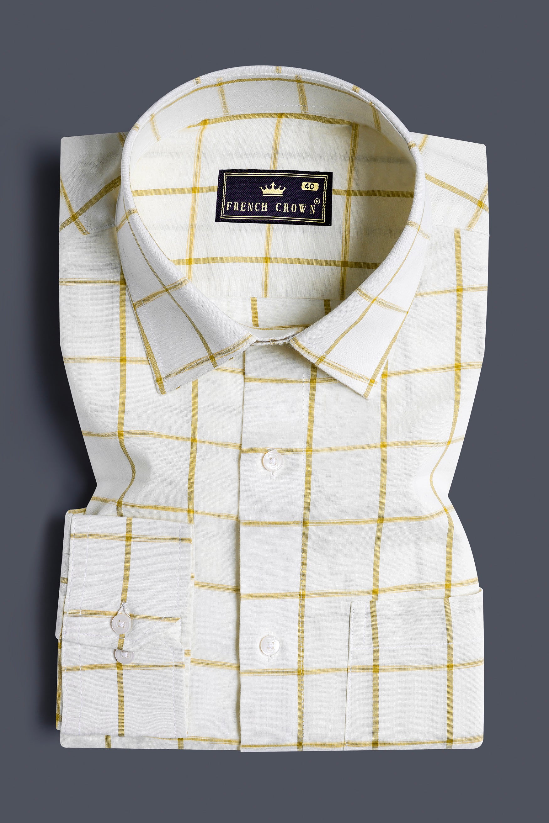 Astra Cream and Husk Yellow Windowpane Premium Cotton Shirt 11752-38, 11752-H-38, 11752-39, 11752-H-39, 11752-40, 11752-H-40, 11752-42, 11752-H-42, 11752-44, 11752-H-44, 11752-46, 11752-H-46, 11752-48, 11752-H-48, 11752-50, 11752-H-50, 11752-52, 11752-H-52