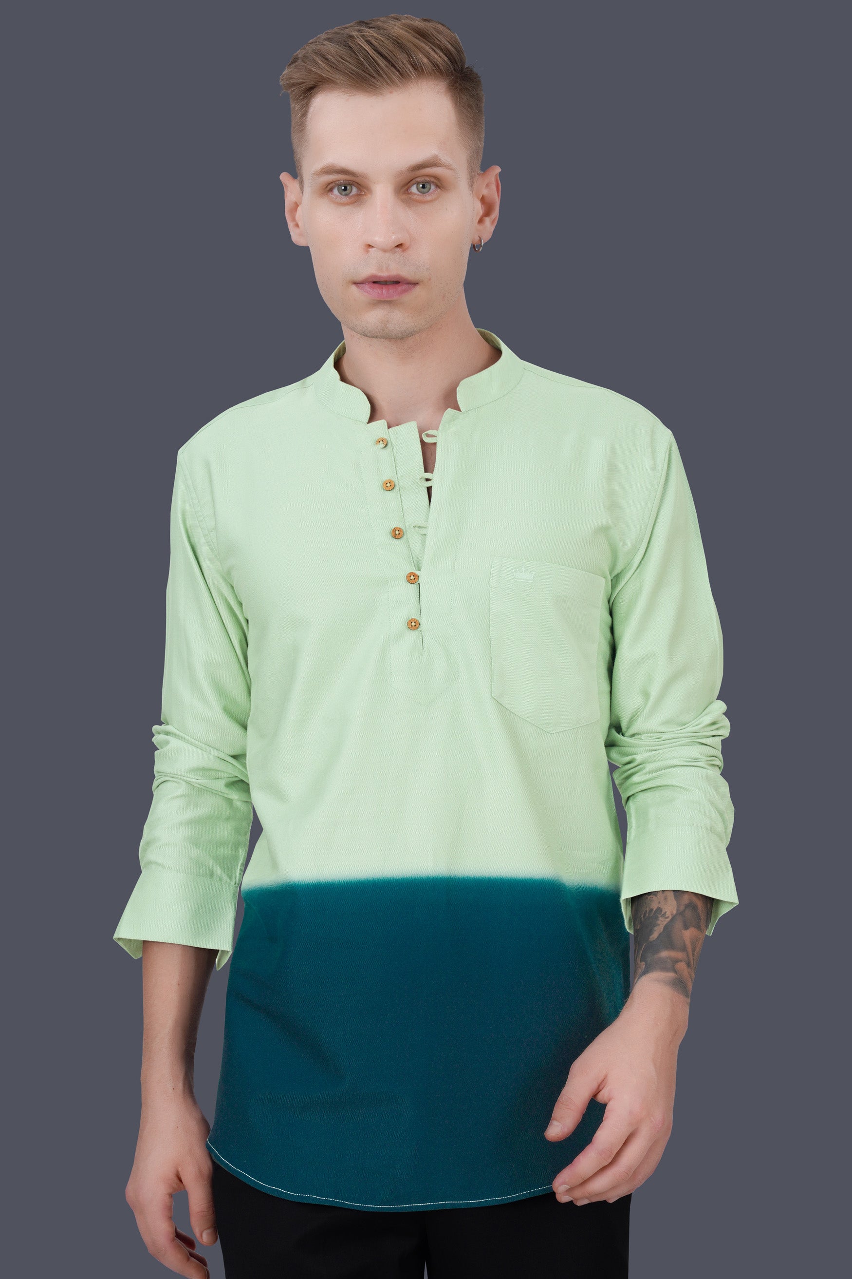 Envy Green and Prussian Blue Twill Premium Cotton Kurta Shirt 11757-KS-38, 11757-KS-H-38, 11757-KS-39, 11757-KS-H-39, 11757-KS-40, 11757-KS-H-40, 11757-KS-42, 11757-KS-H-42, 11757-KS-44, 11757-KS-H-44, 11757-KS-46, 11757-KS-H-46, 11757-KS-48, 11757-KS-H-48, 11757-KS-50, 11757-KS-H-50, 11757-KS-52, 11757-KS-H-52