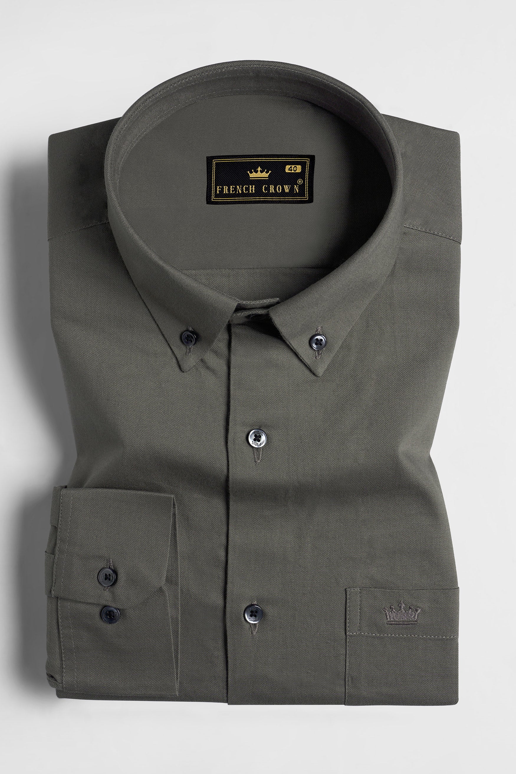 Merlin Gray Royal Oxford Button Down Shirt