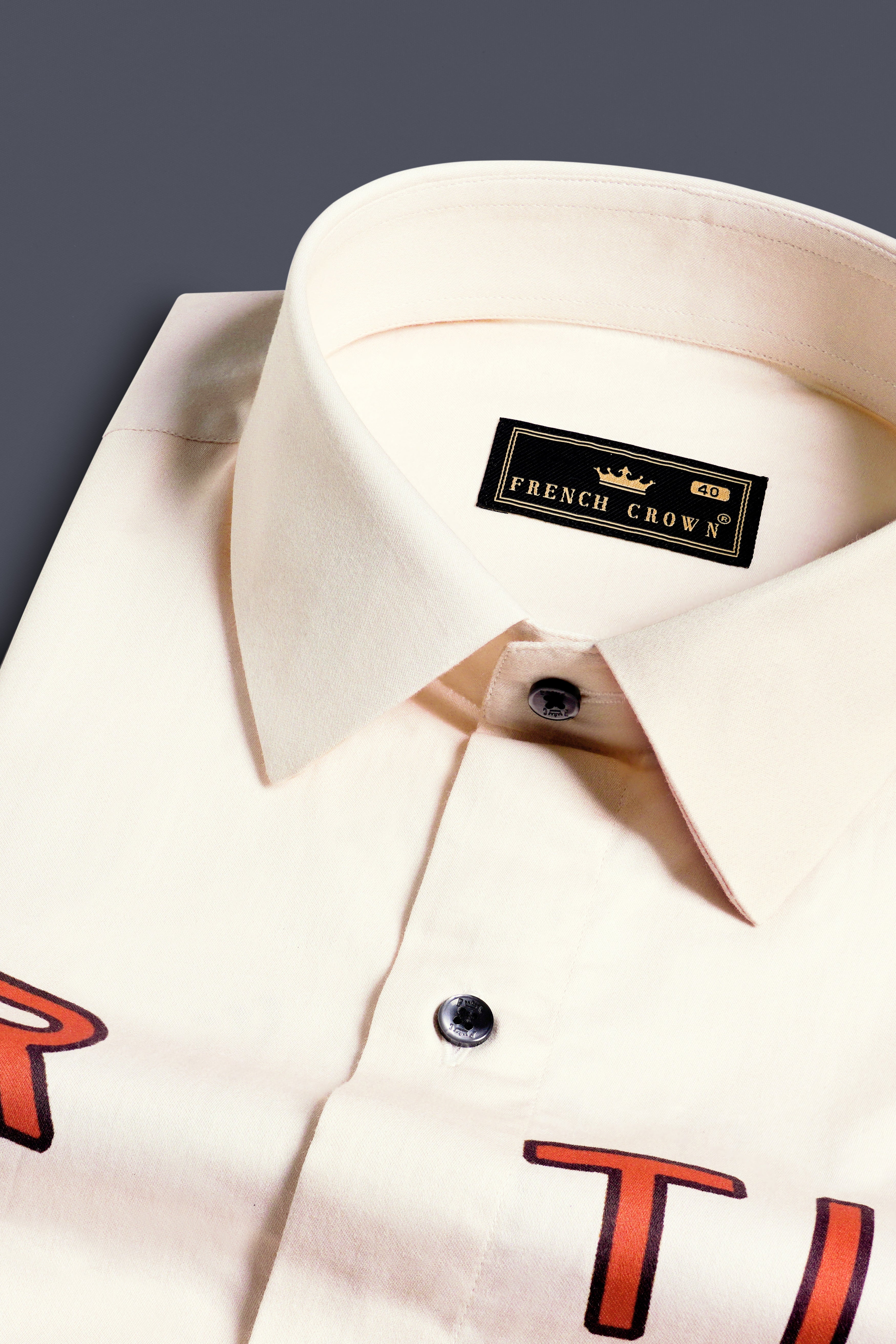 Bianca Cream with Cedar Brown and Tahiti Orange Tigers Printed Subtle Sheen Super Soft Premium Cotton Designer Shirt