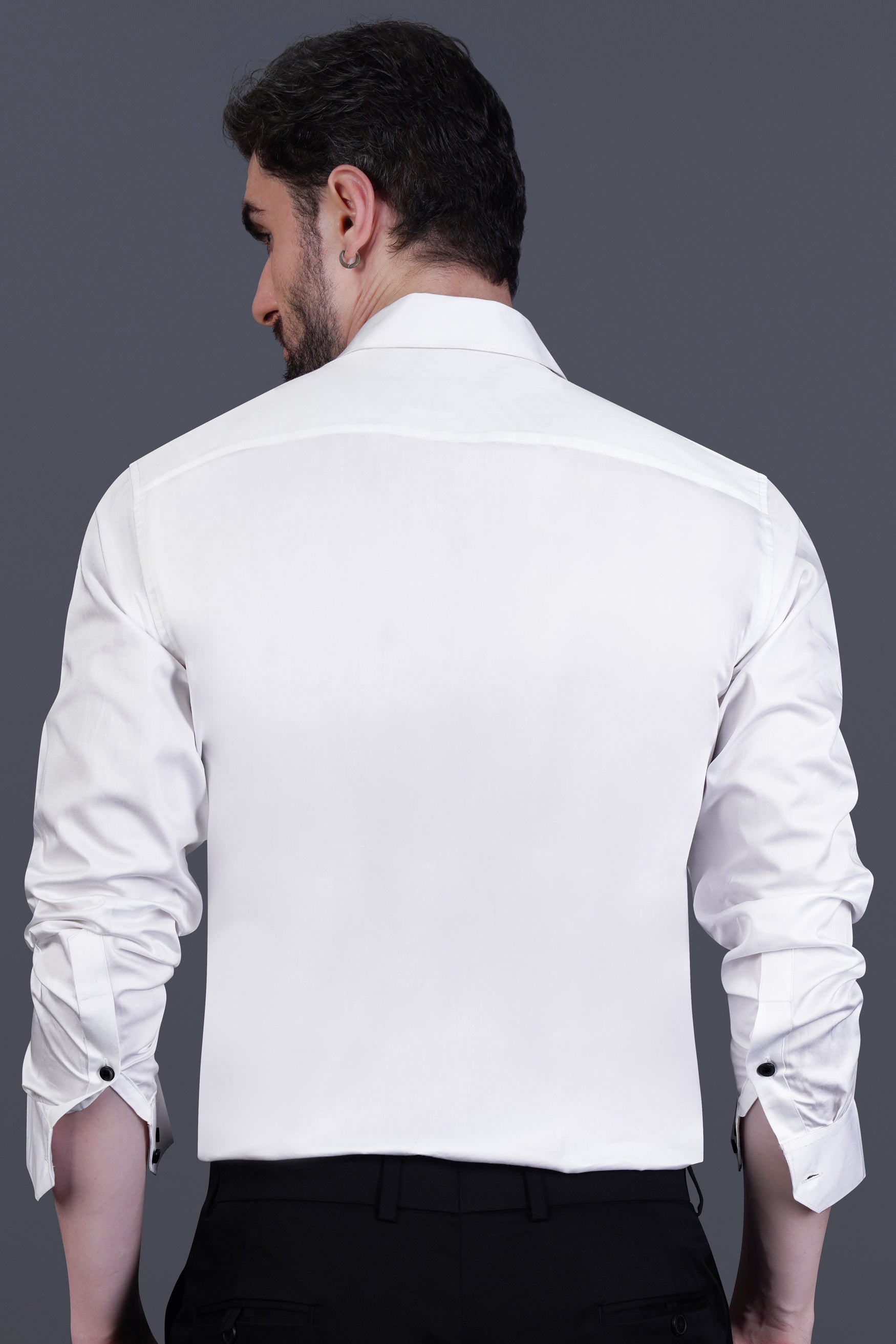 Bright White Floral Beads Handwork Subtle Sheen Super Soft Premium Cotton Designer Shirt