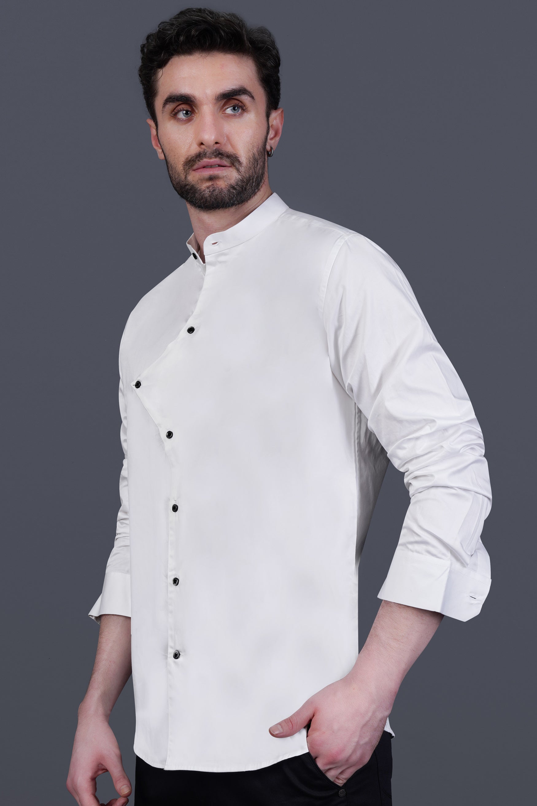 Bright White Subtle Sheen Super Soft Premium Cotton Designer Shirt