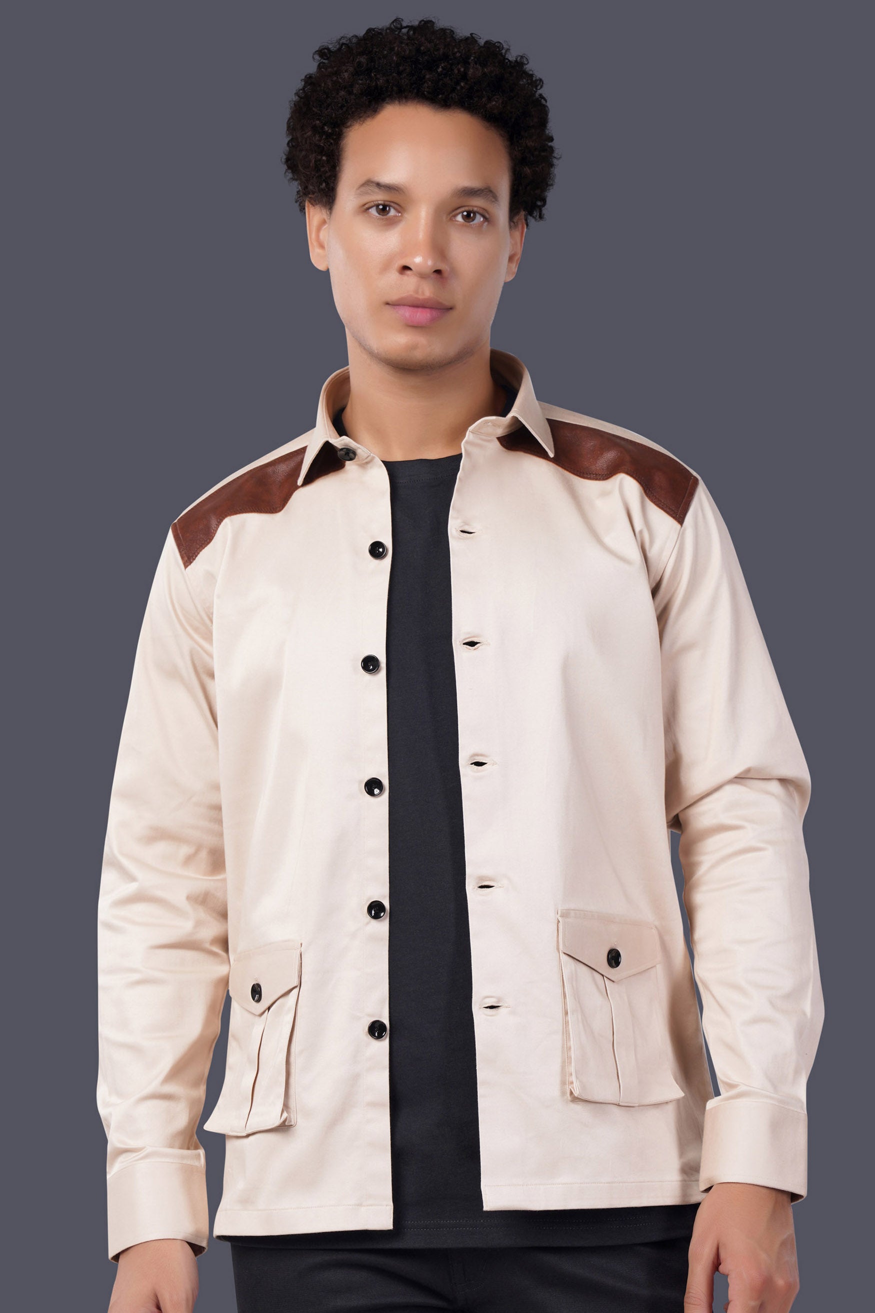 Gainsboro Cream Premium Cotton Designer Jacket