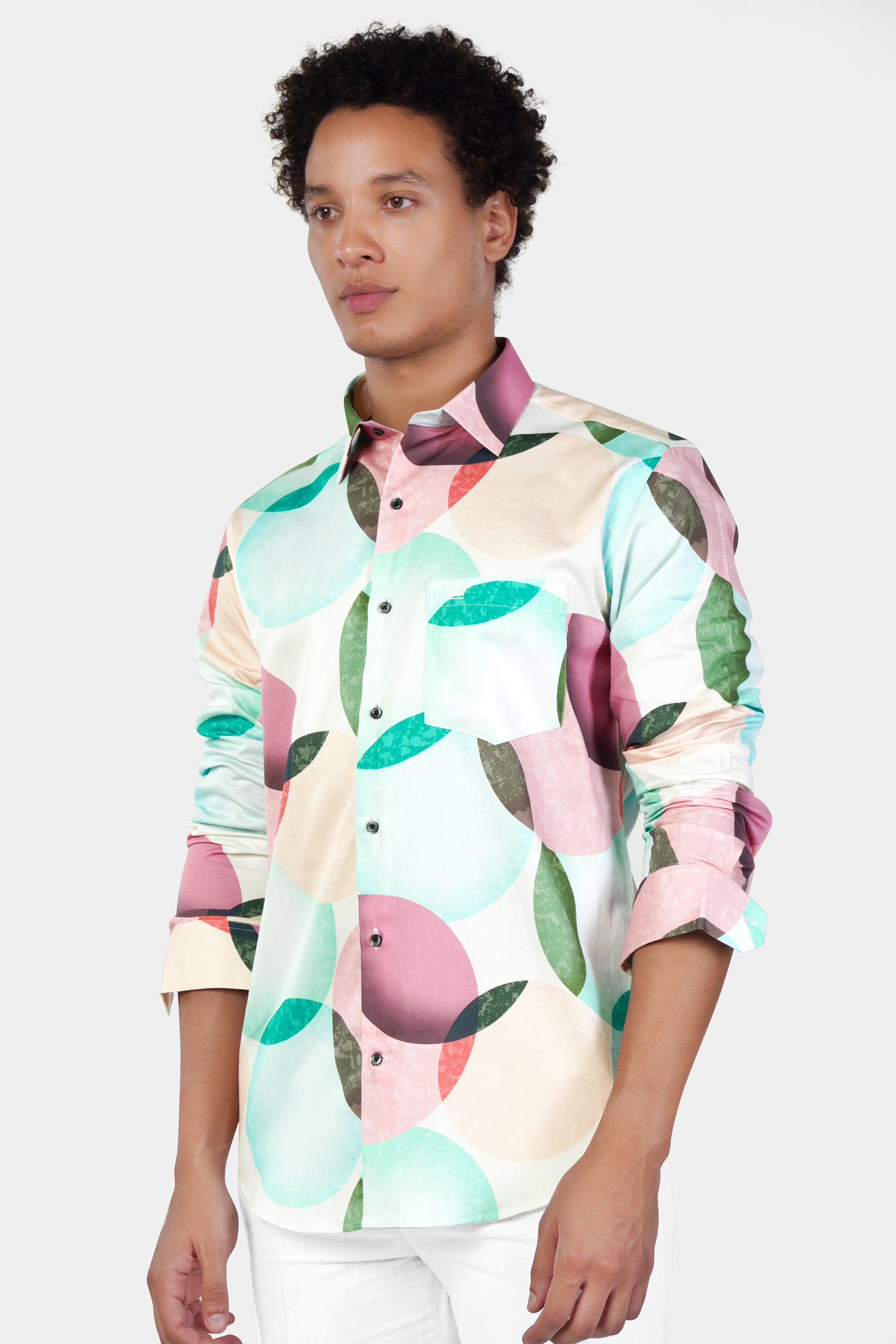 Bright White with Pastel Pink and Edgewater Green Abstract Printed Subtle Sheen Super Soft Premium Cotton Designer Shirt 12042-BLK-38, 12042-BLK-H-38, 12042-BLK-39, 12042-BLK-H-39, 12042-BLK-40, 12042-BLK-H-40, 12042-BLK-42, 12042-BLK-H-42, 12042-BLK-44, 12042-BLK-H-44, 12042-BLK-46, 12042-BLK-H-46, 12042-BLK-48, 12042-BLK-H-48, 12042-BLK-50, 12042-BLK-H-50, 12042-BLK-52, 12042-BLK-H-52