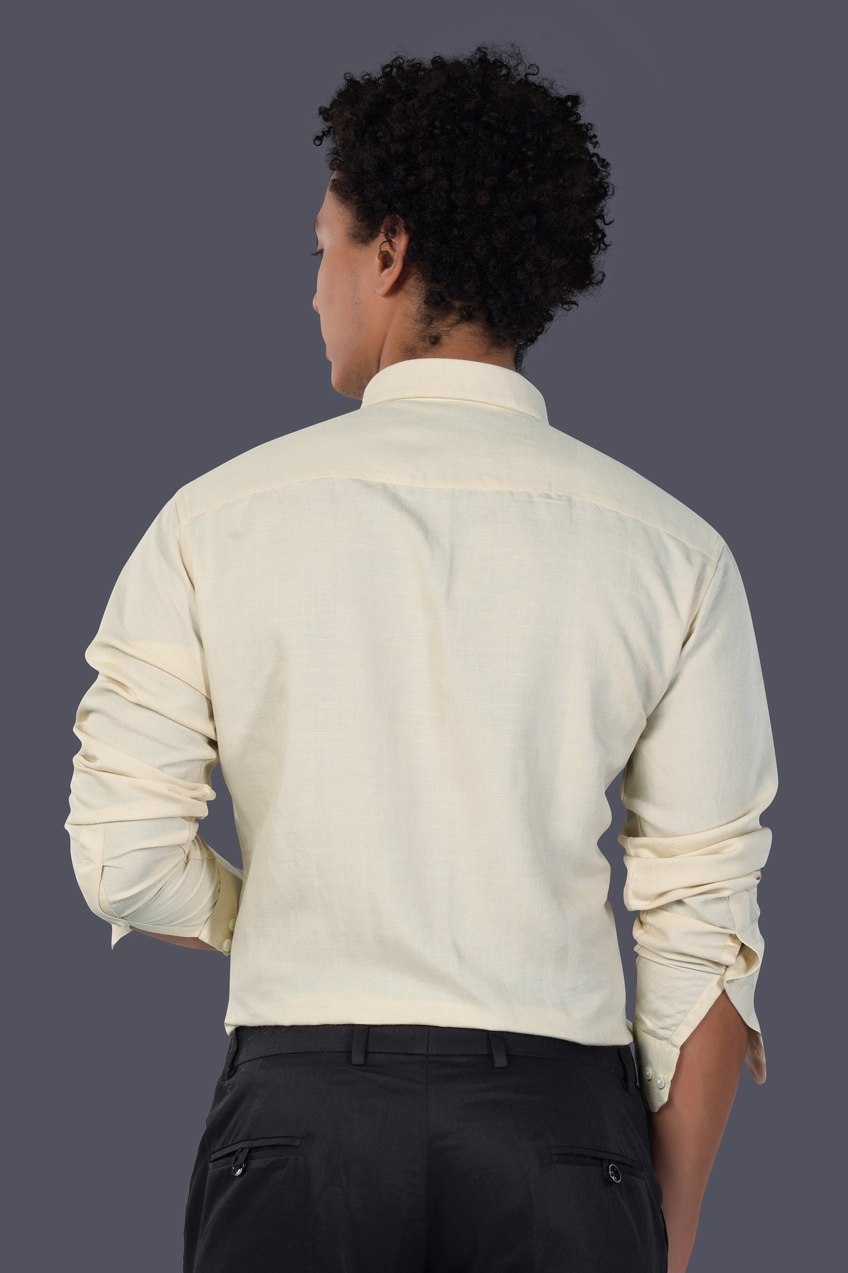Merino Cream Luxurious Linen Button Down Shirt