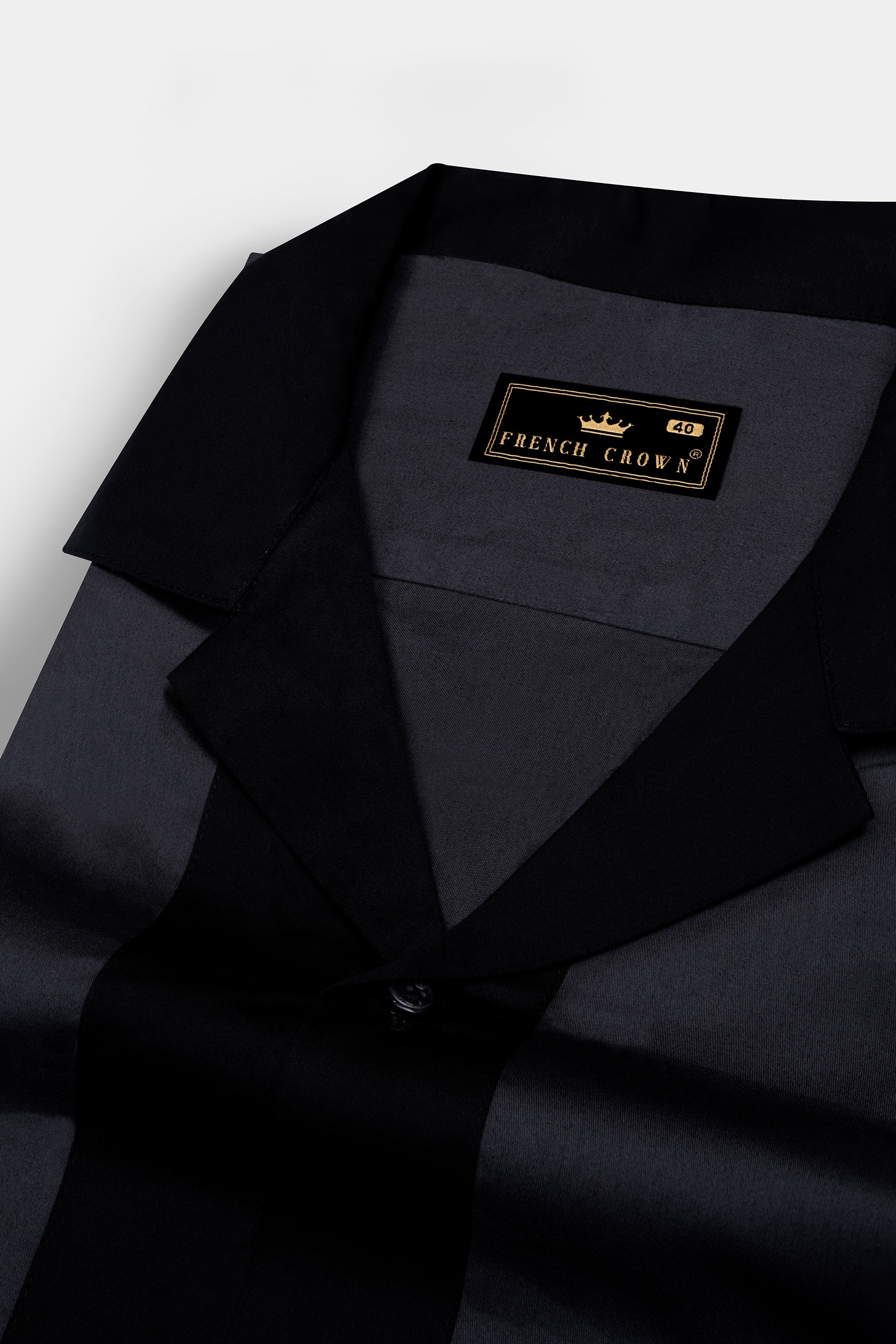 Gunmetal Gray and Black Subtle Sheen Super Soft Premium Cotton Designer Shirt
