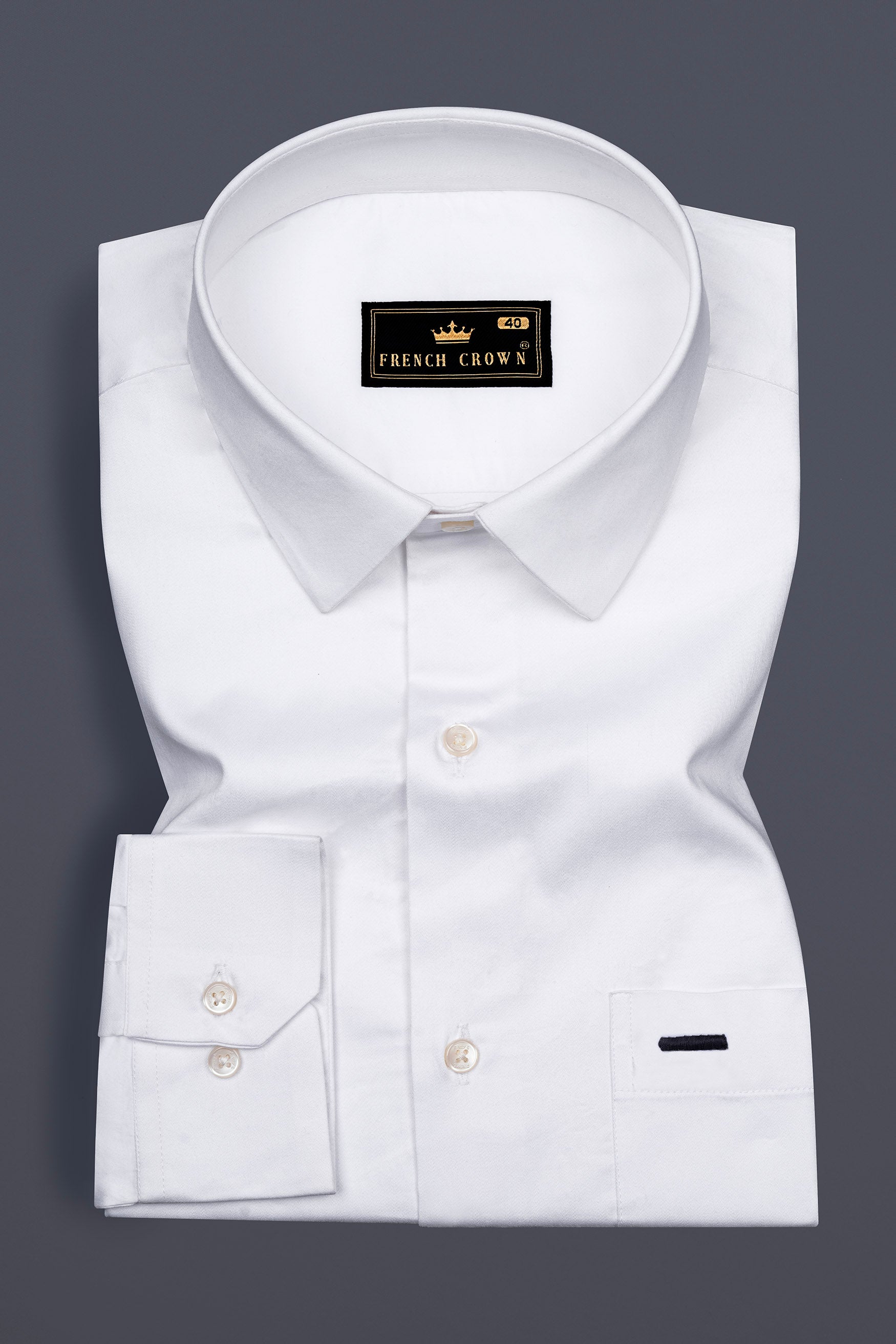 Bright White Line Embroidered Premium Cotton Designer Shirt