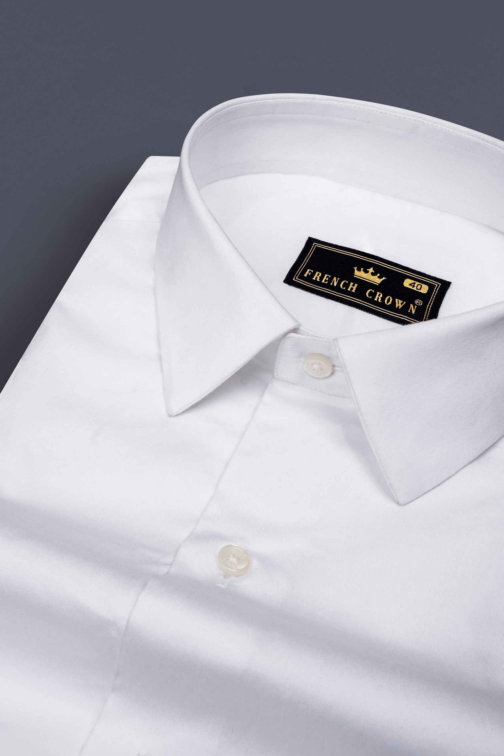 Bright White Circle Embroidered Premium Cotton Designer Shirt