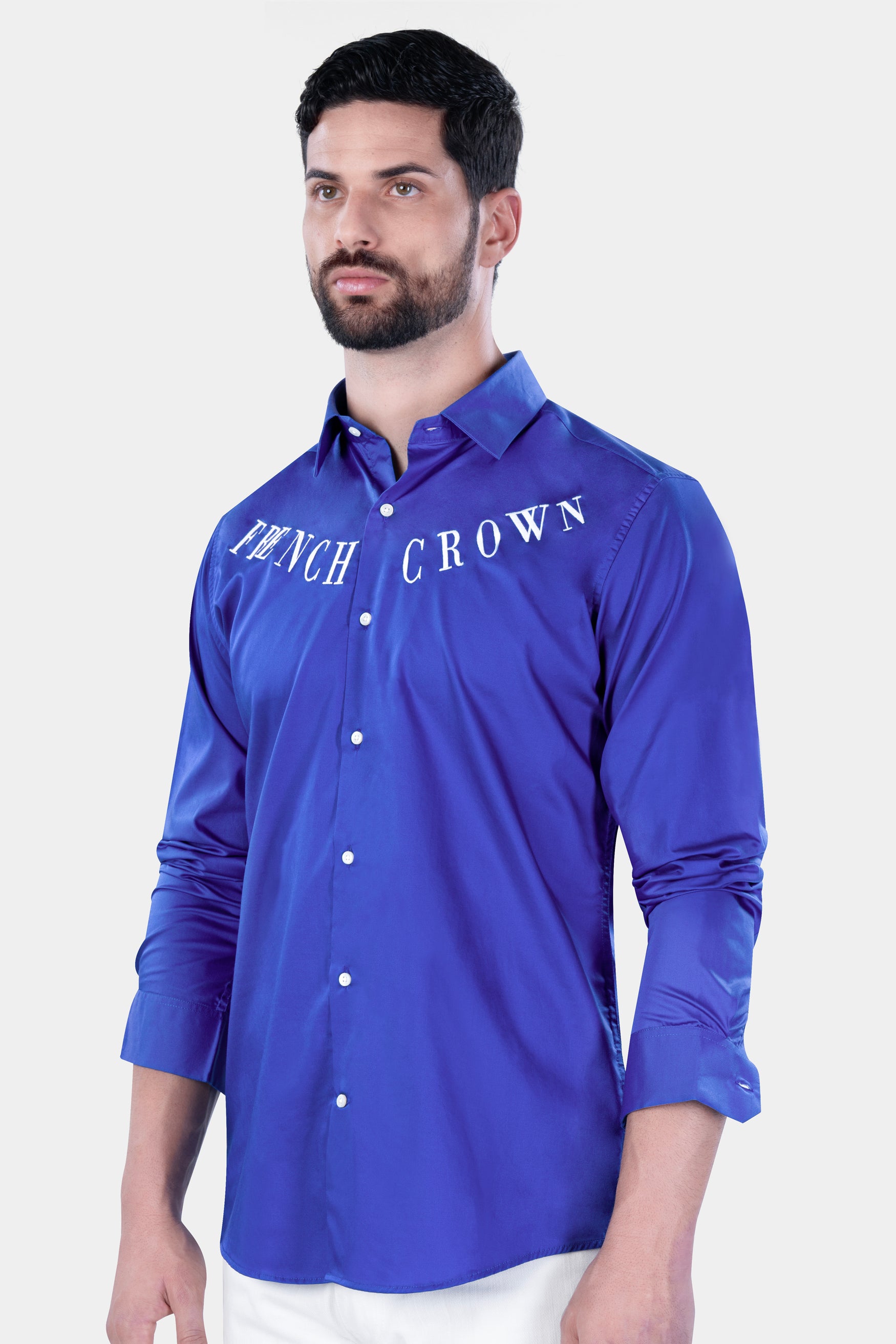 Cerulean Blue Brand Name Embroidered Subtle Sheen Super Soft Premium Cotton Designer Shirt 12102-E356-38, 12102-E356-H-38, 12102-E356-39, 12102-E356-H-39, 12102-E356-40, 12102-E356-H-40, 12102-E356-42, 12102-E356-H-42, 12102-E356-44, 12102-E356-H-44, 12102-E356-46, 12102-E356-H-46, 12102-E356-48, 12102-E356-H-48, 12102-E356-50, 12102-E356-H-50, 12102-E356-52, 12102-E356-H-52