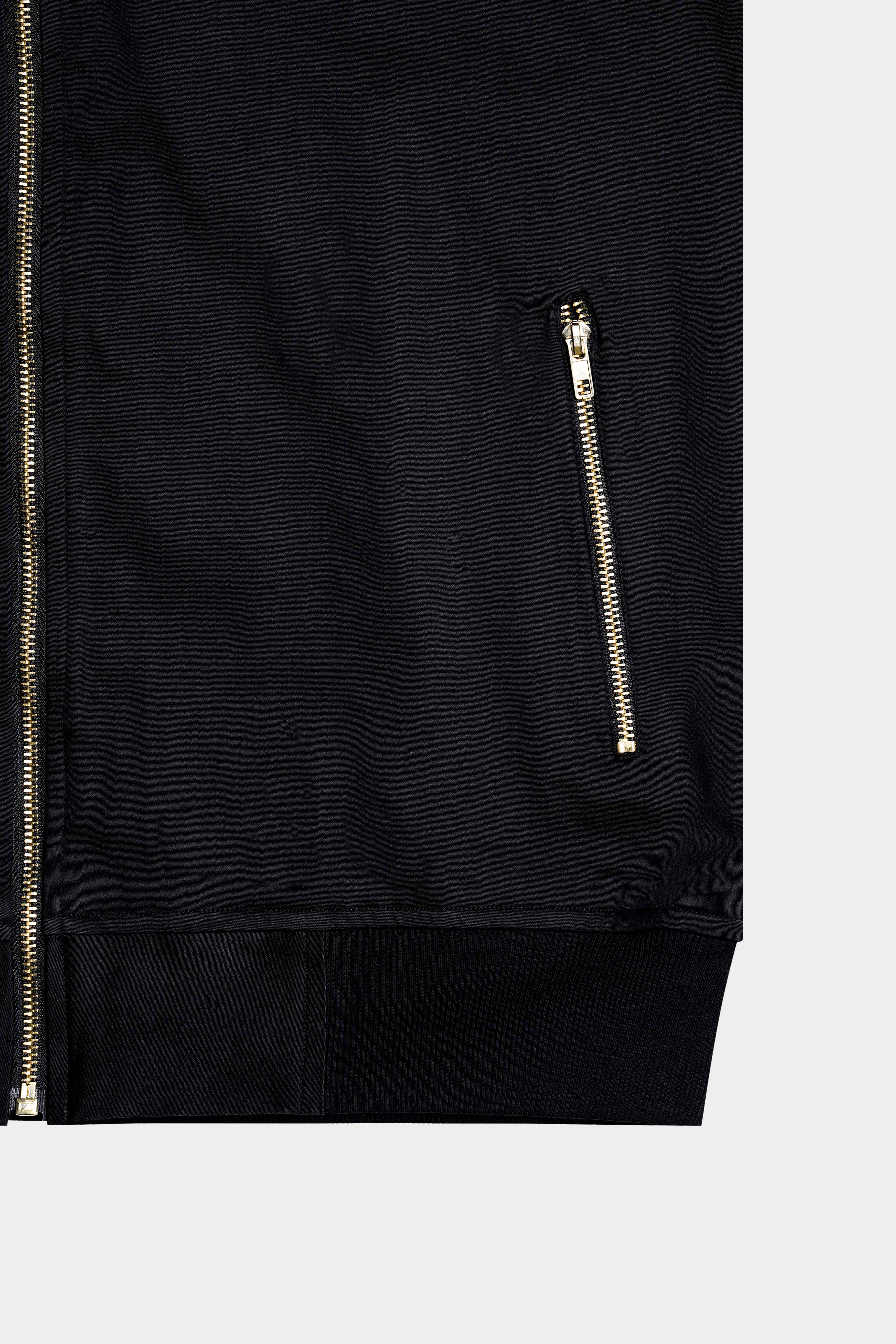 Jade Black Premium Cotton Bomber Jacket