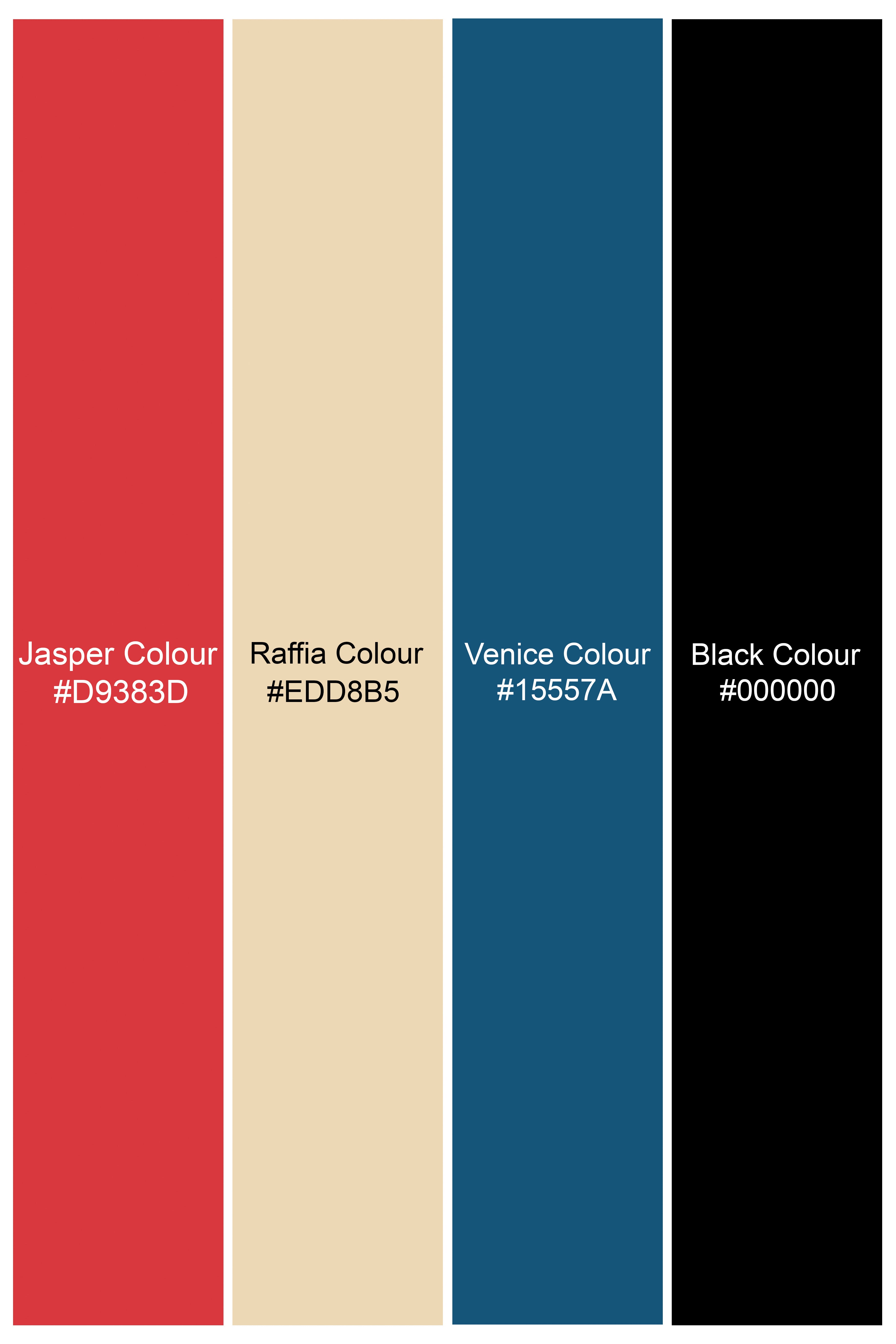 Jasper Red and Raffia Beige Multicolour Windowpane Flannel Bomber Jacket
