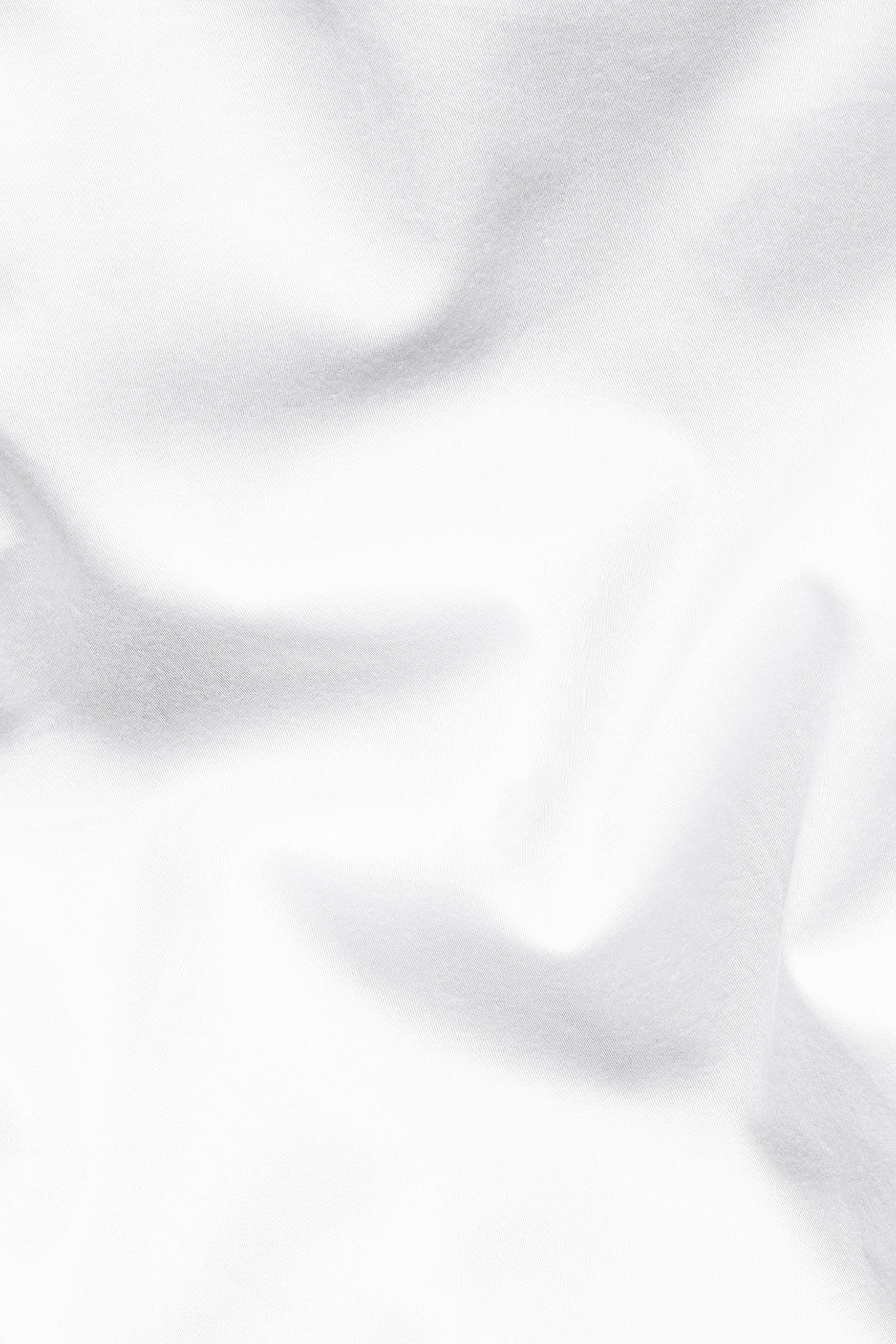 Bright White Romantic Wolf Hand painted effect Printed Subtle Sheen Super Soft Premium Cotton Designer Shirt