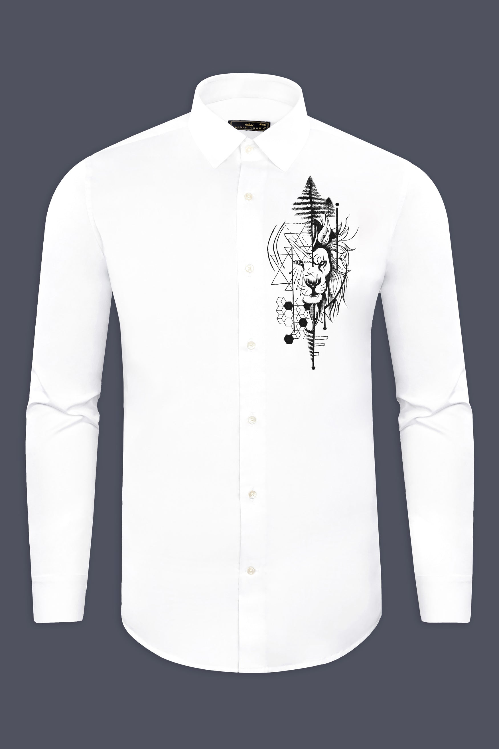 Bright White Aesthetic Lion hand painted effect Printed Subtle Sheen Super Soft Premium Cotton Designer Shirt 12208-NP-RPRT134-38, 12208-NP-RPRT134-H-38, 12208-NP-RPRT134-39, 12208-NP-RPRT134-H-39, 12208-NP-RPRT134-40, 12208-NP-RPRT134-H-40, 12208-NP-RPRT134-42, 12208-NP-RPRT134-H-42, 12208-NP-RPRT134-44, 12208-NP-RPRT134-H-44, 12208-NP-RPRT134-46, 12208-NP-RPRT134-H-46, 12208-NP-RPRT134-48, 12208-NP-RPRT134-H-48, 12208-NP-RPRT134-50, 12208-NP-RPRT134-H-50, 12208-NP-RPRT134-52, 12208-NP-RPRT134-H-52