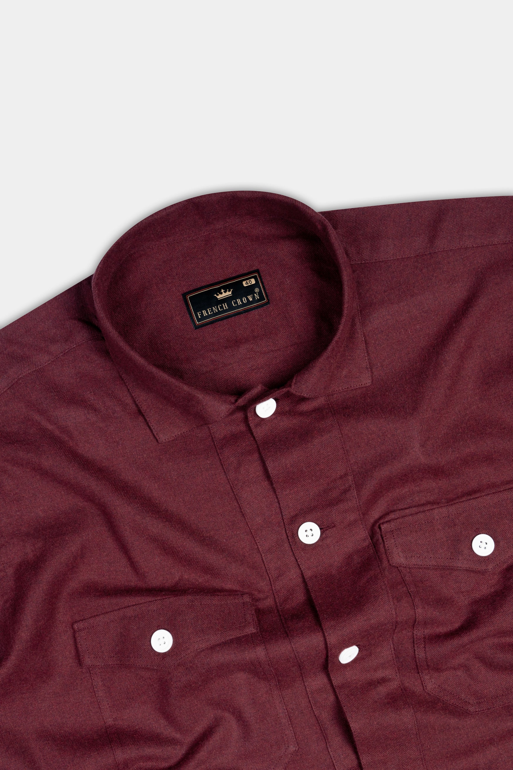 Cocoa Bean Brown Flannel Heavyweight Designer Overshirt/shacket