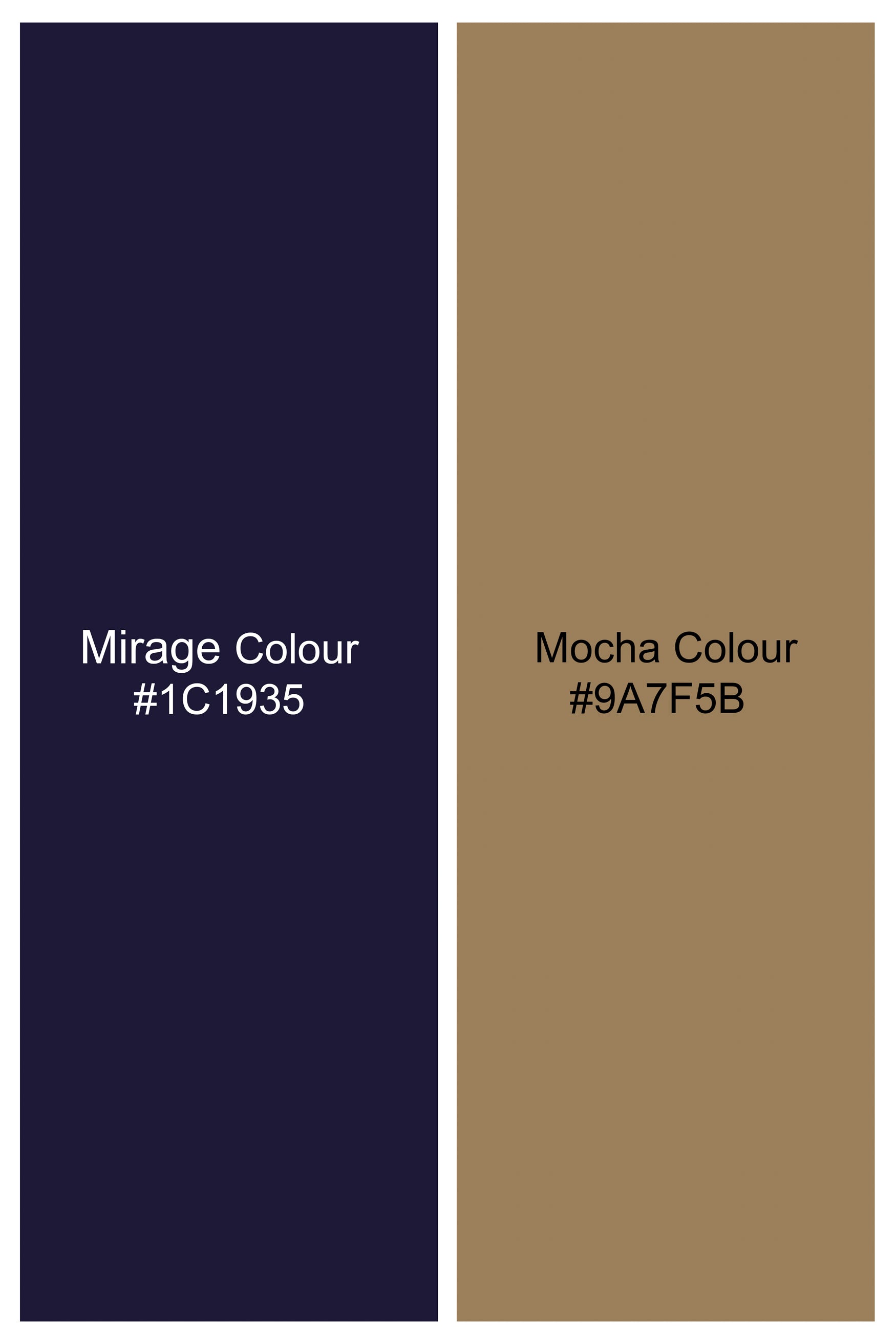 Mirage Blue and Mocha Brown Plaid Chambray Premium Giza Cotton Shirt