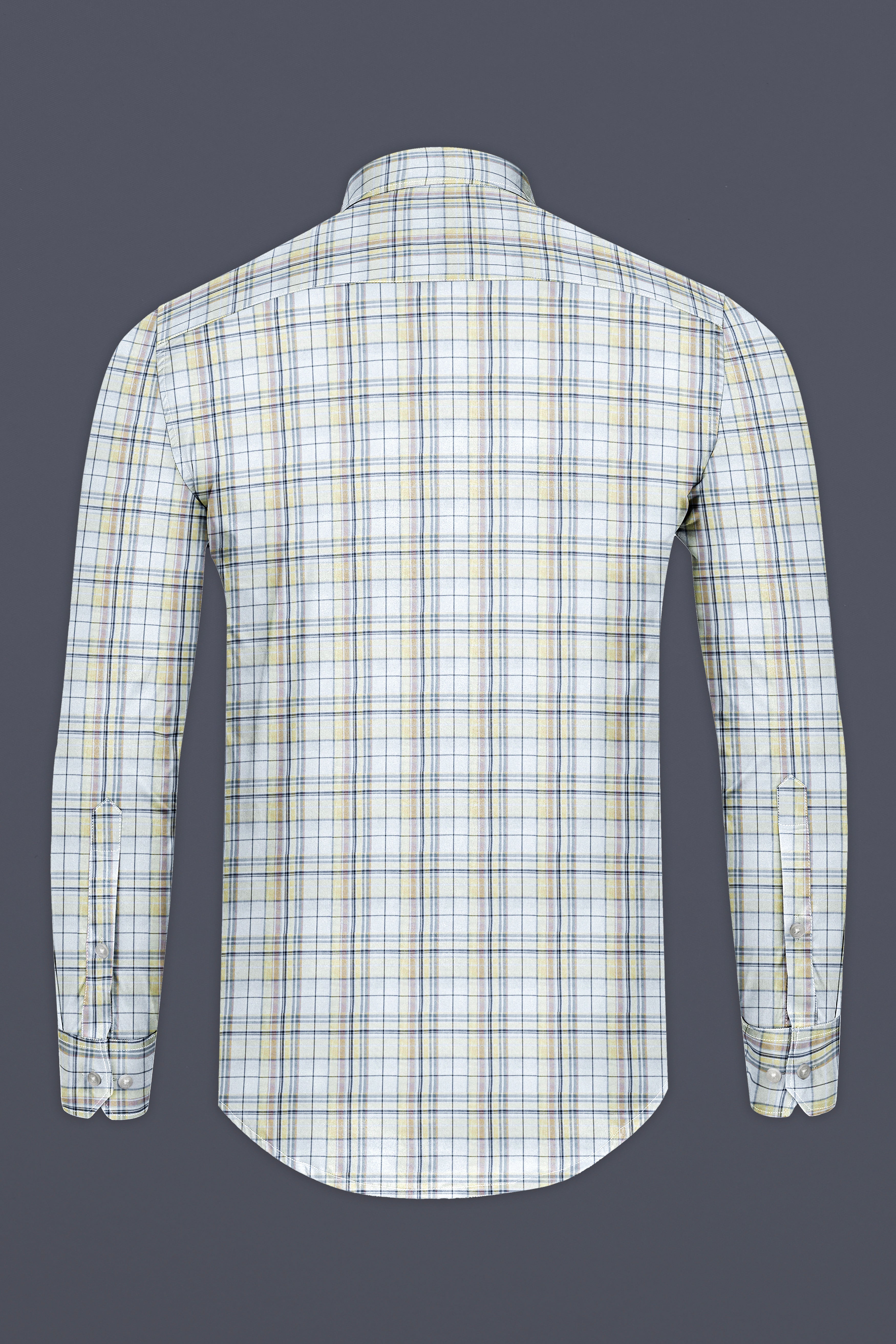 Sky Blue with Maize Khaki Plaid Super Soft Twill Cotton Shirt