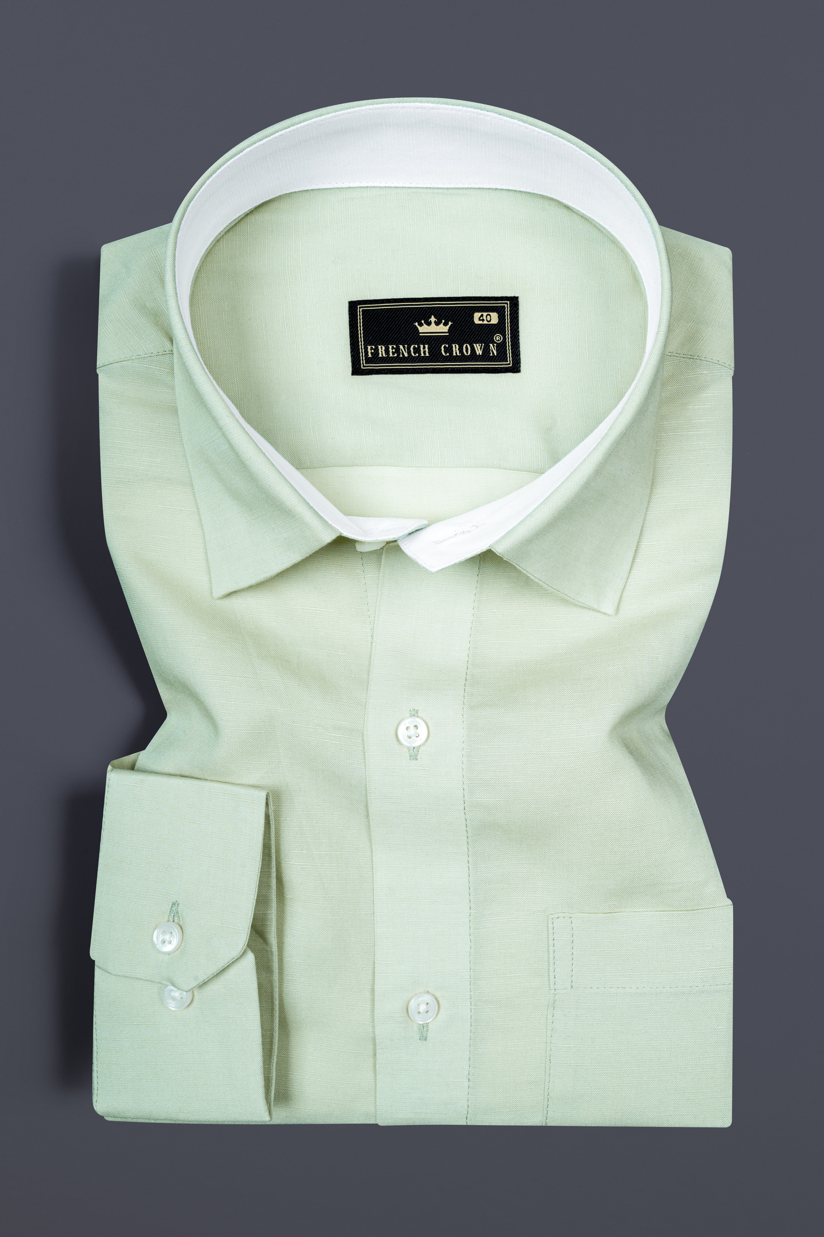 Sea mist Green Luxurious Linen Shirt