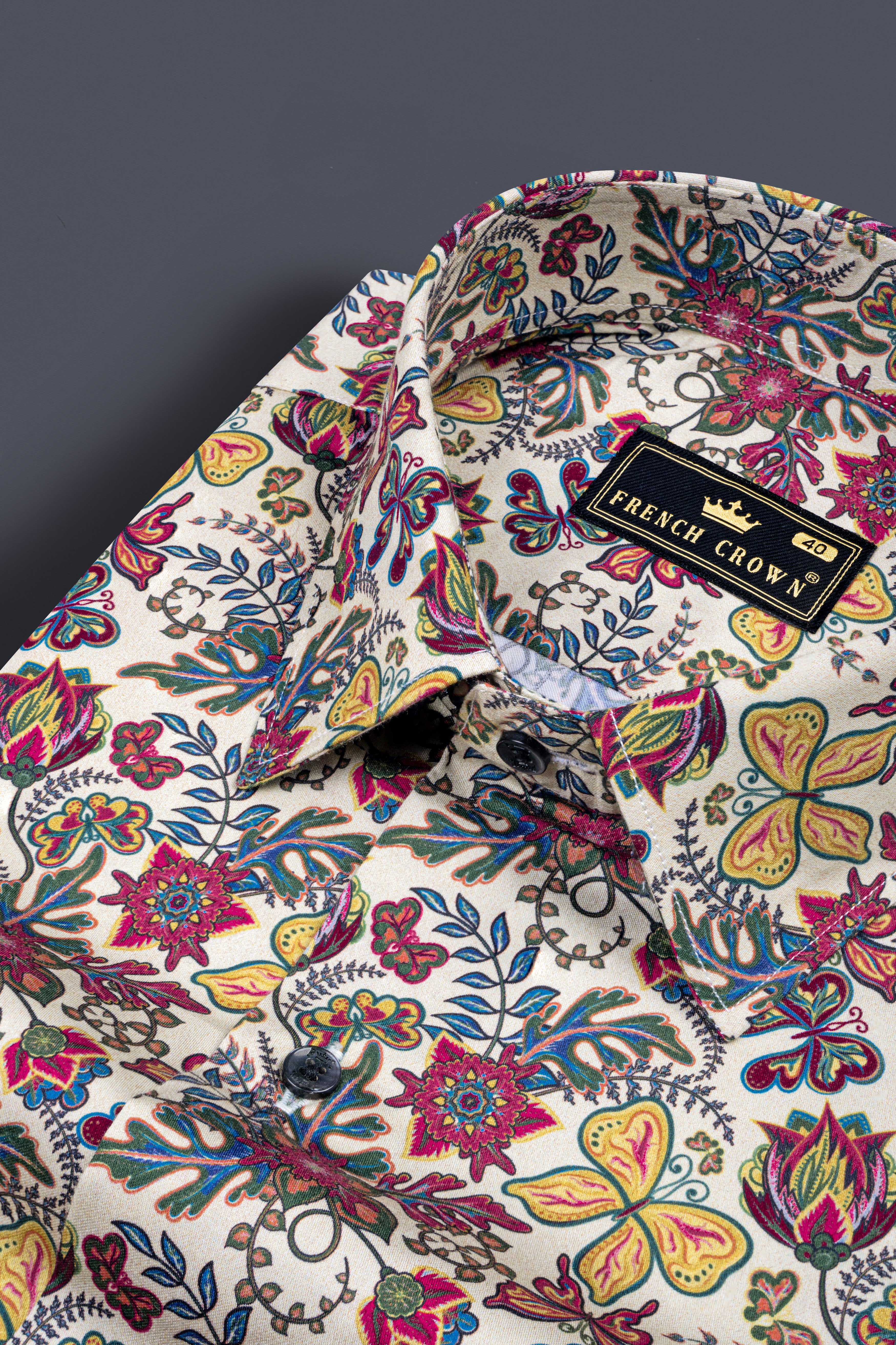 Bizarre Cream with Multicolor Floral Printed Super Soft Premium Cotton Shirt