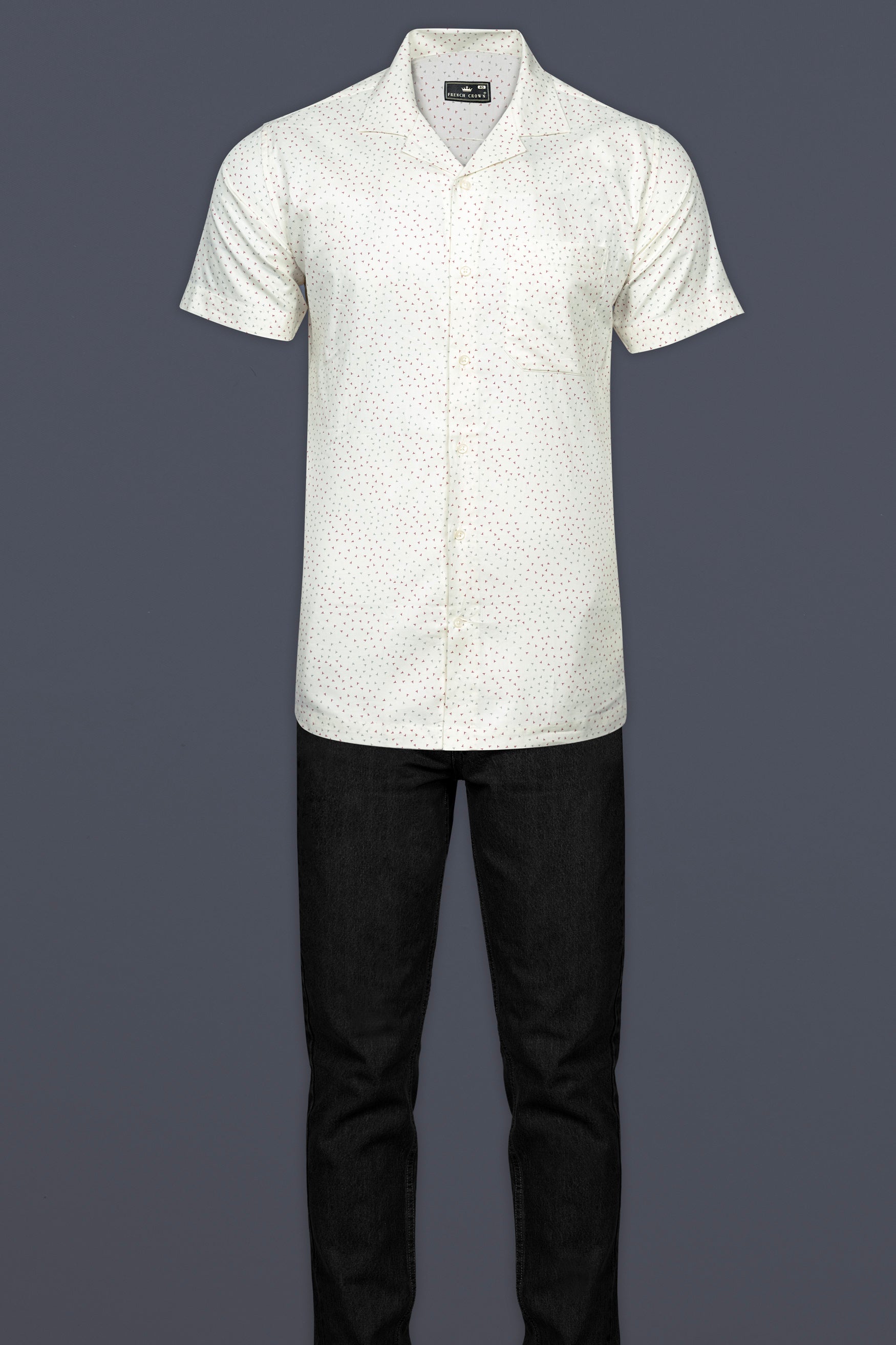 Bright White Dobby Textured Premium Giza Cotton Shirt