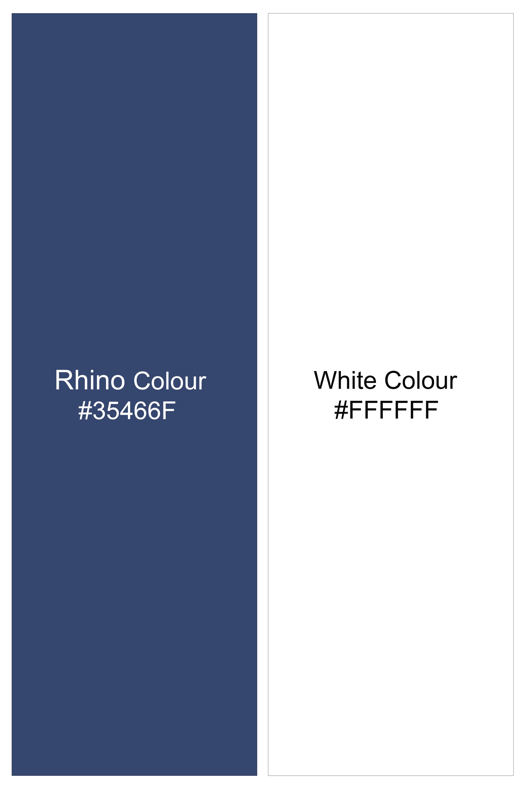 Rhino Blue and White Micro Striped Dobby Shirt