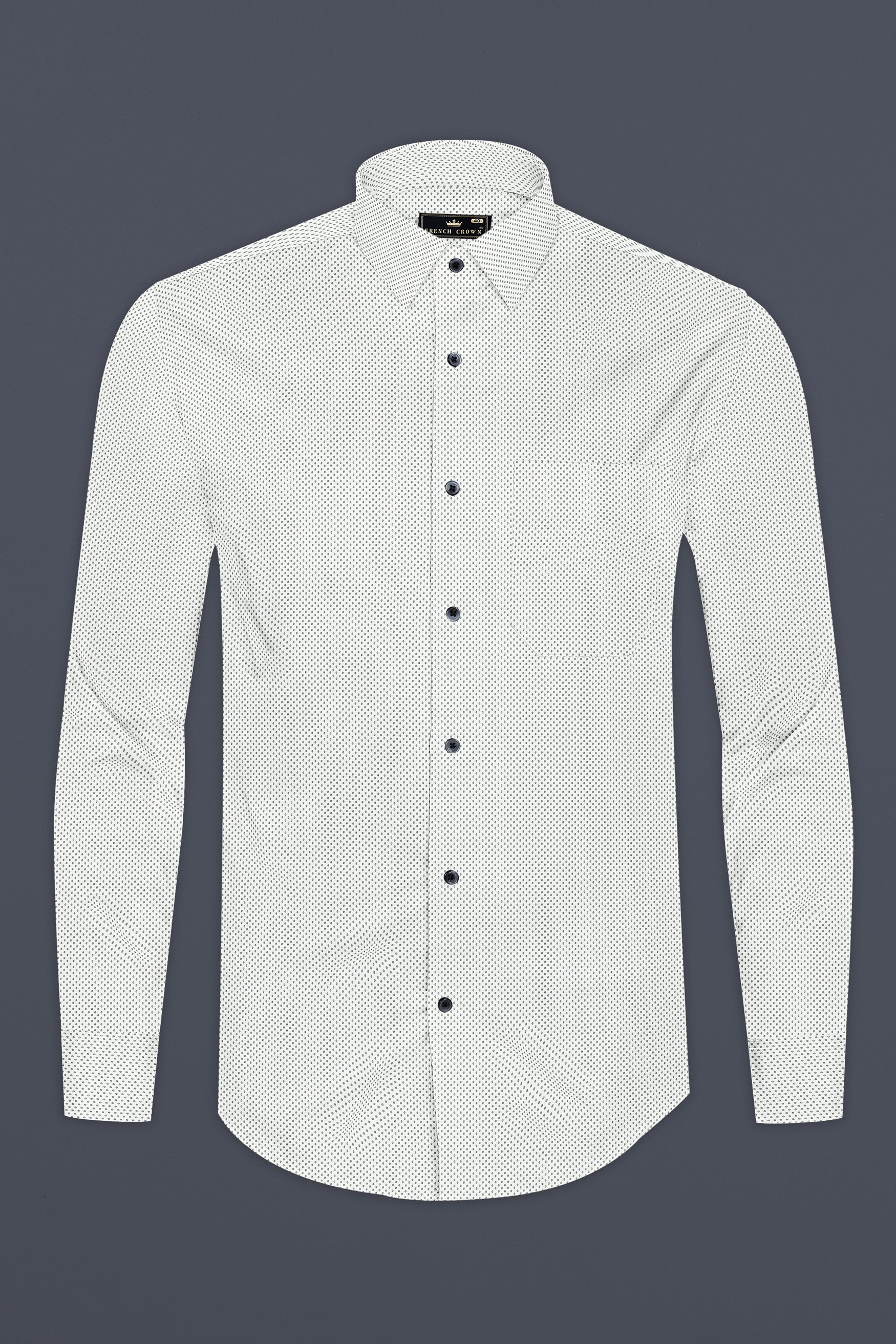 Bright White Printed Lightweight Cotton Shirt