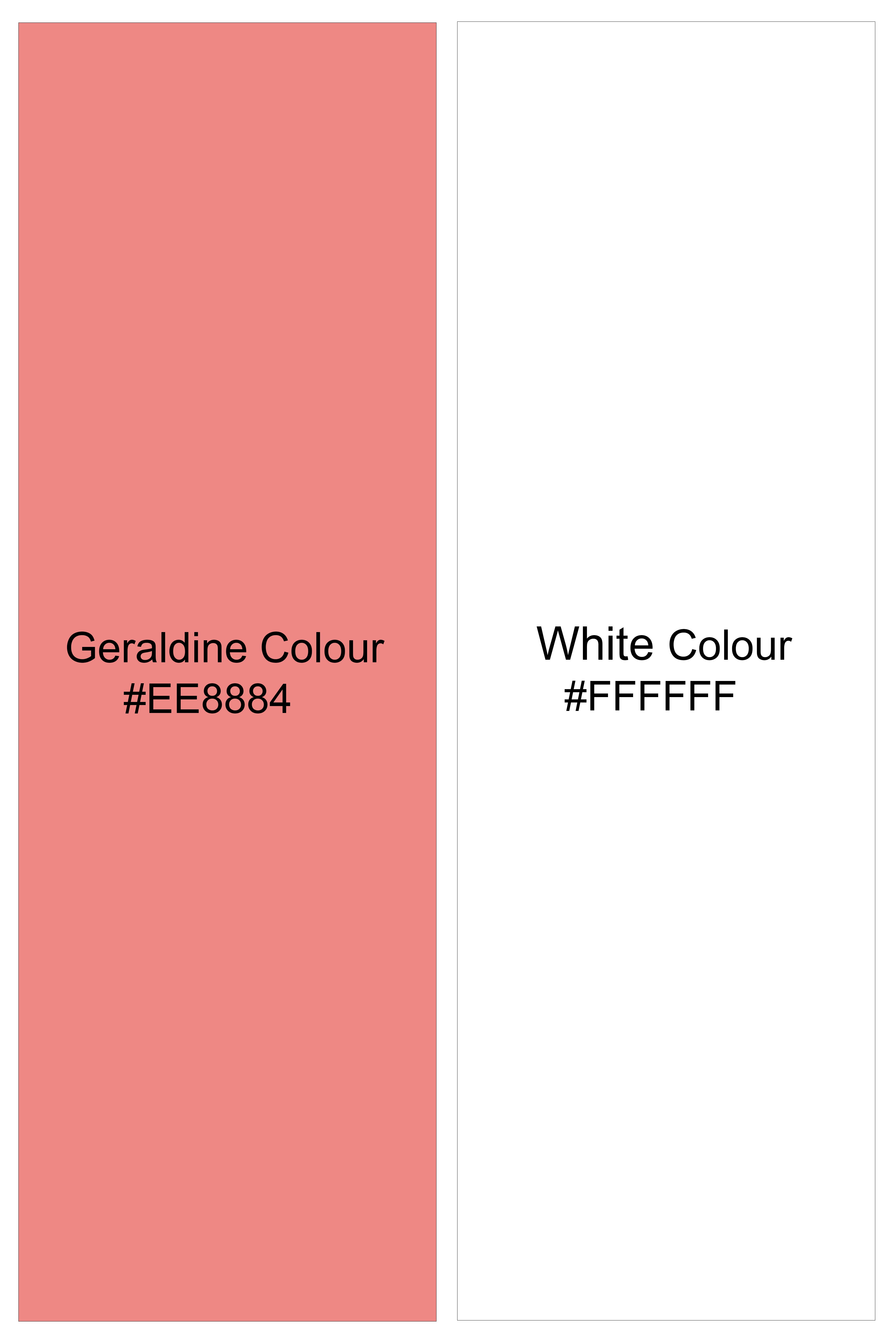 Geraldine Orange and White Striped Dobby Textured Premium Cotton Shirt
