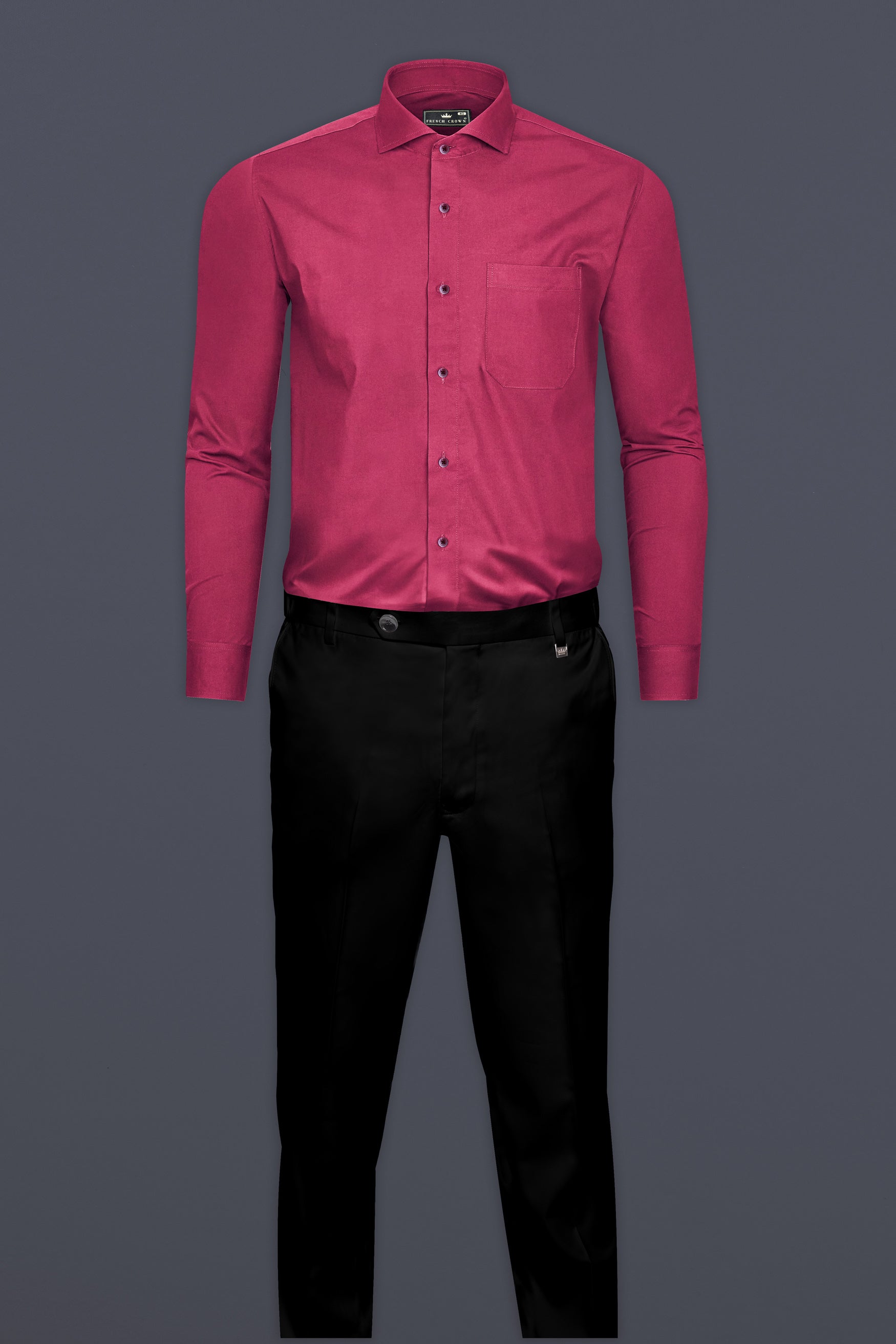 Hibiscus Red Subtle Sheen Super Soft Premium Cotton Shirt