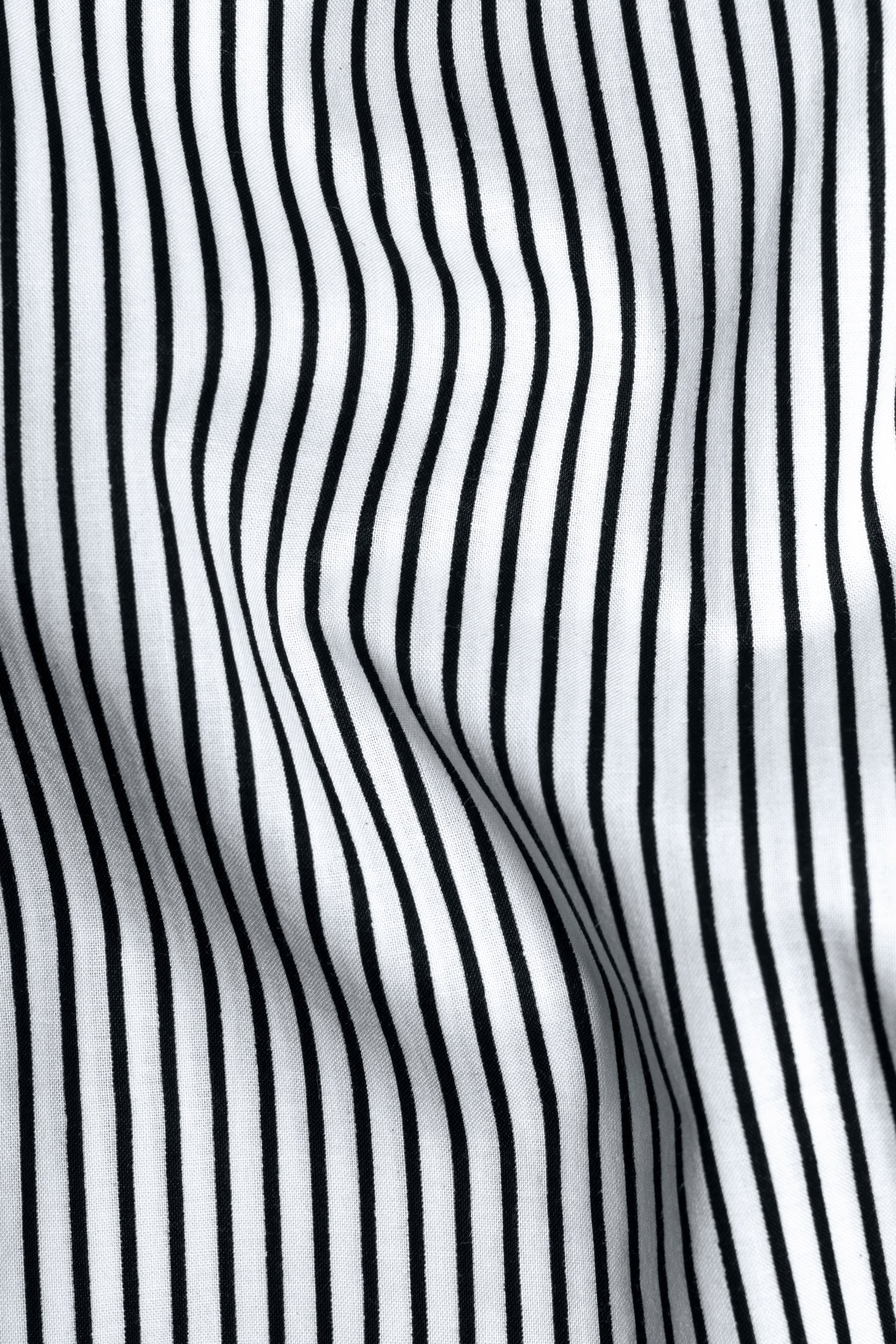 Jade Black and White Striped Poplin Giza Cotton Shirt