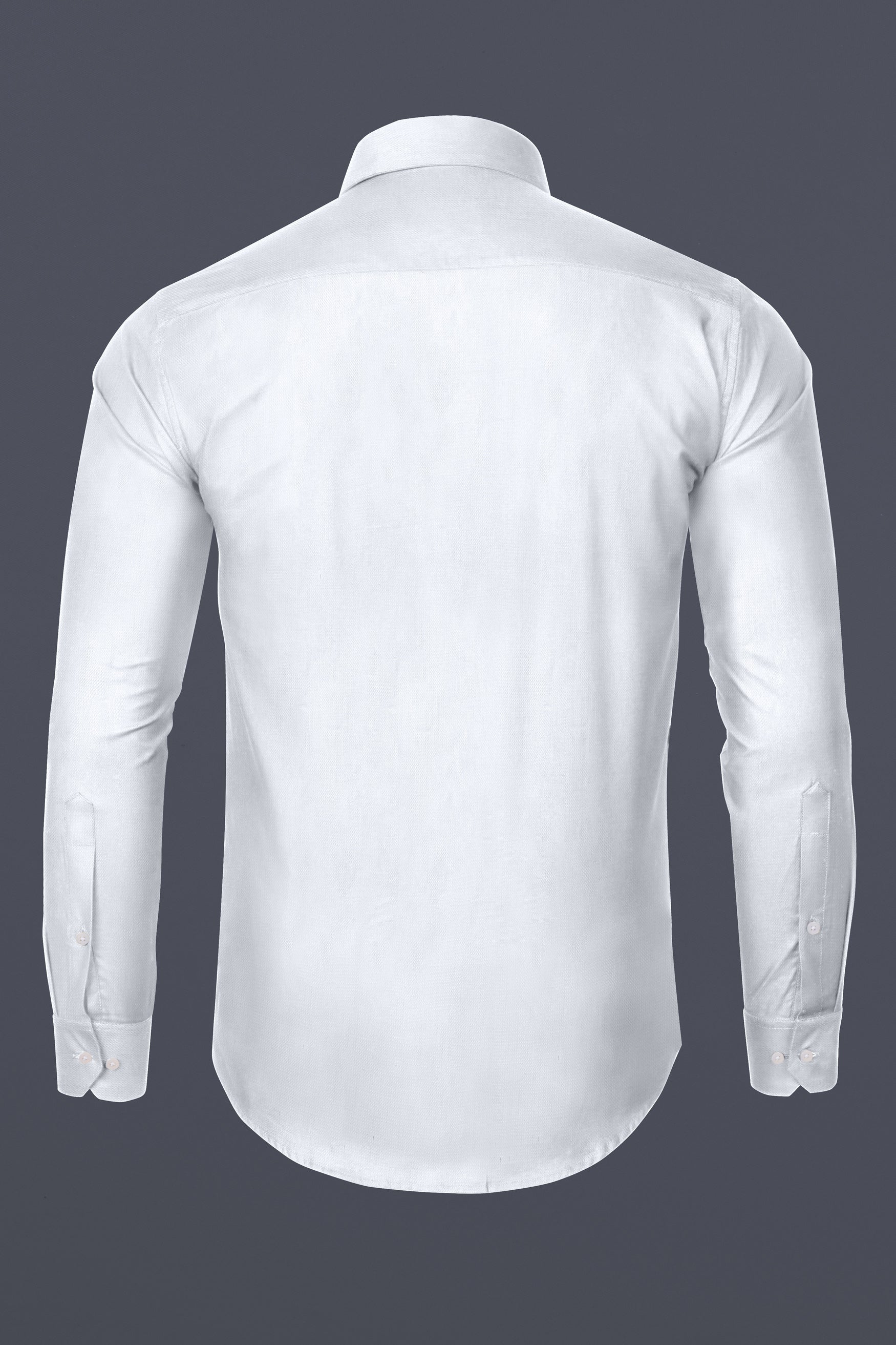 Bright White Formal Textured Premium Cotton Shirt For Men