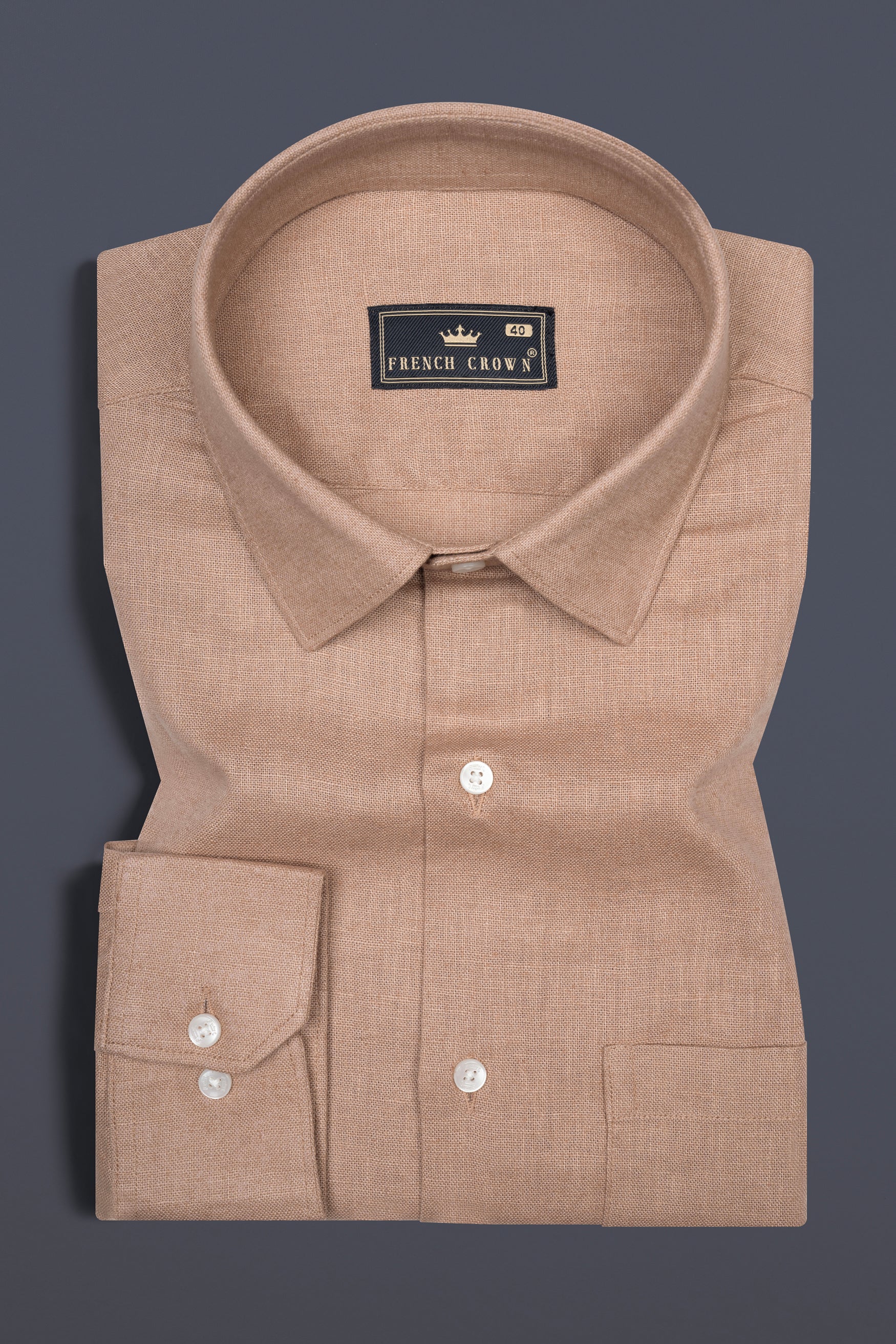 Quicksand Brown Luxurious Linen Shirt