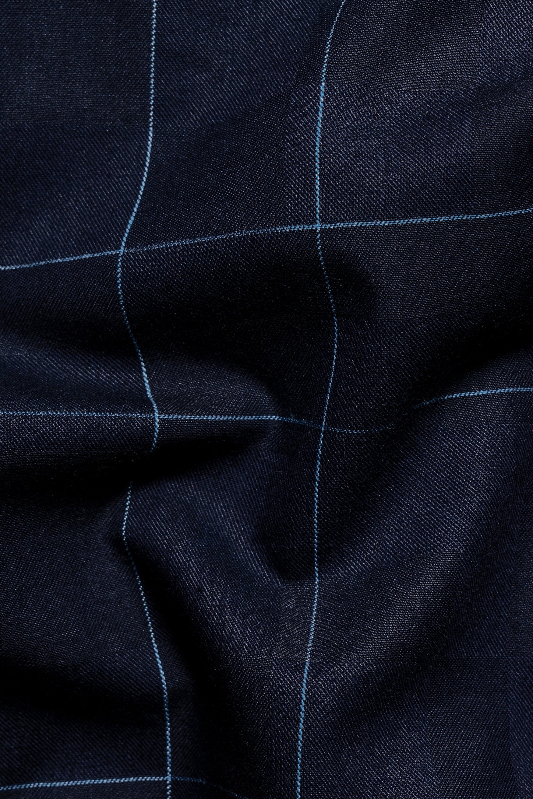 Mirage Blue Windowpane Dobby Textured Premium Giza Cotton Shirt